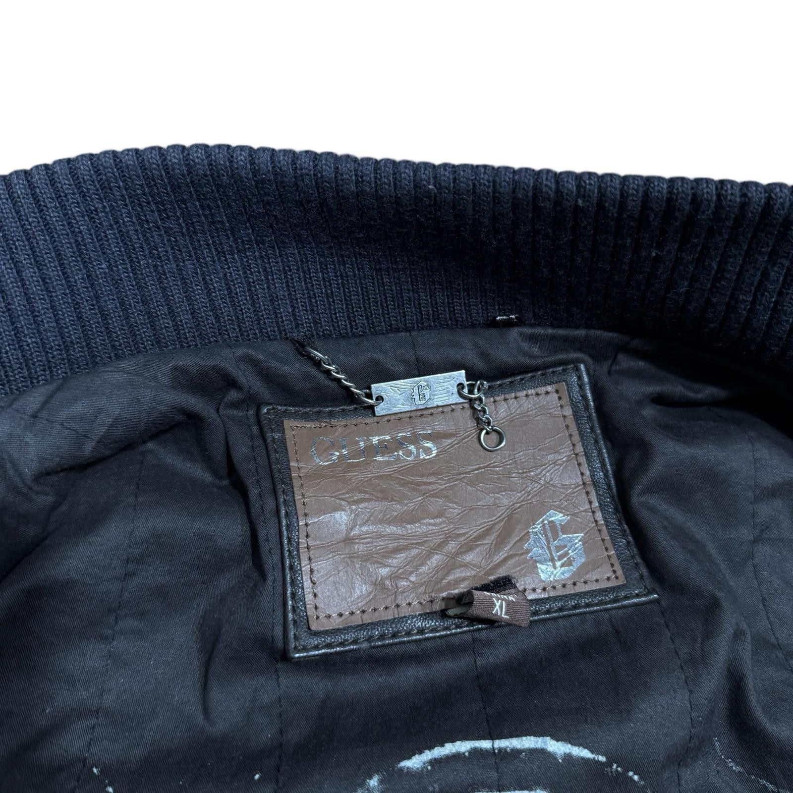 Guess GUESS Men's Brown Leather Bomber Jacket Size US XL / EU 56 / 4 - 8 Thumbnail