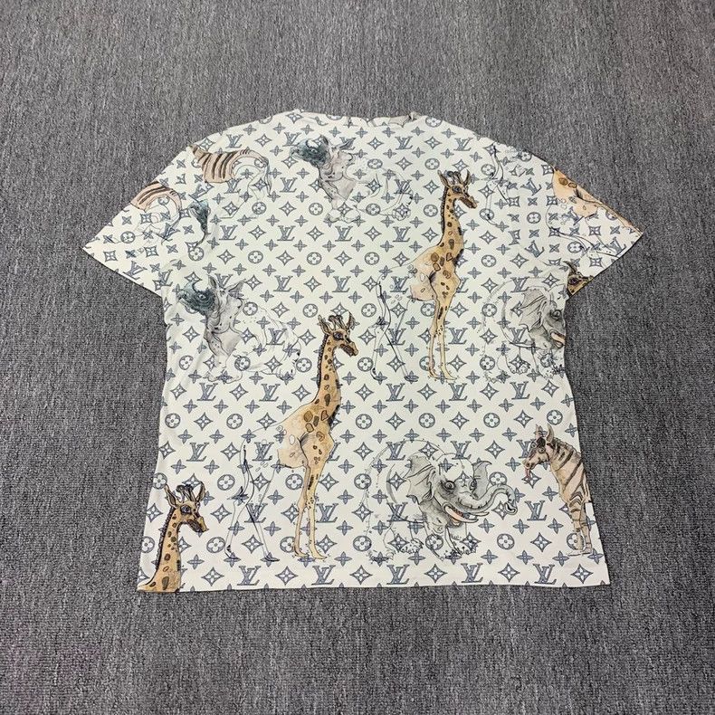 Louis Vuitton Louis Vuitton White Zoo Old Flower Full Print Short Sleeve Size US M / EU 48-50 / 2 - 2 Thumbnail
