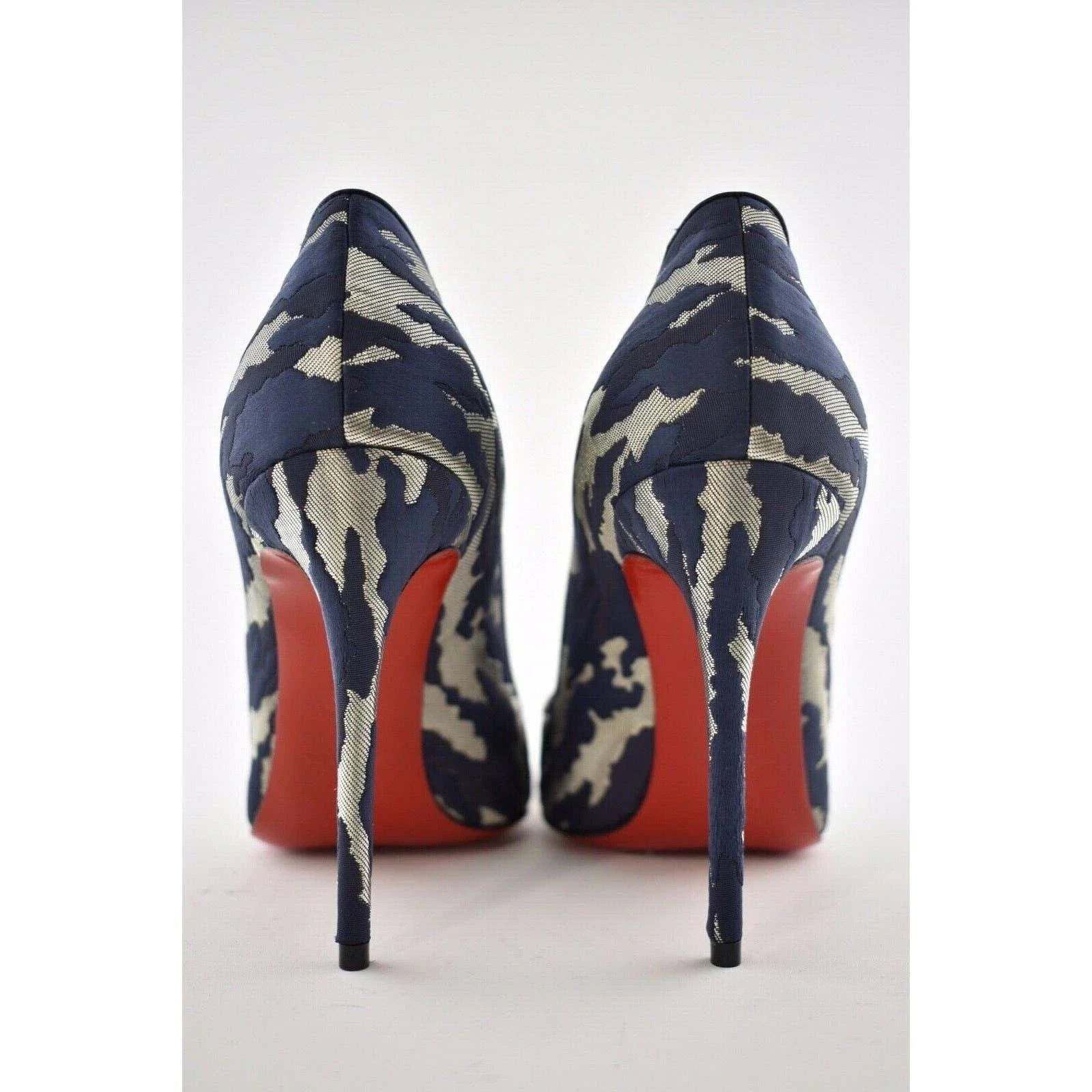 Christian Louboutin Christian Louboutin Pigalle Follies 100 Blue Camo JQ Size US 8.5 / IT 38.5 - 11 Thumbnail