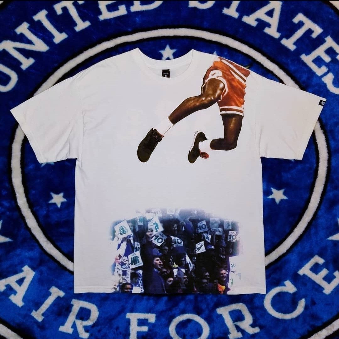 image of Footpatrol x Undefeated 2005 Air Jordan 4's Raffle Ticket Tee in White, Men's (Size XL)