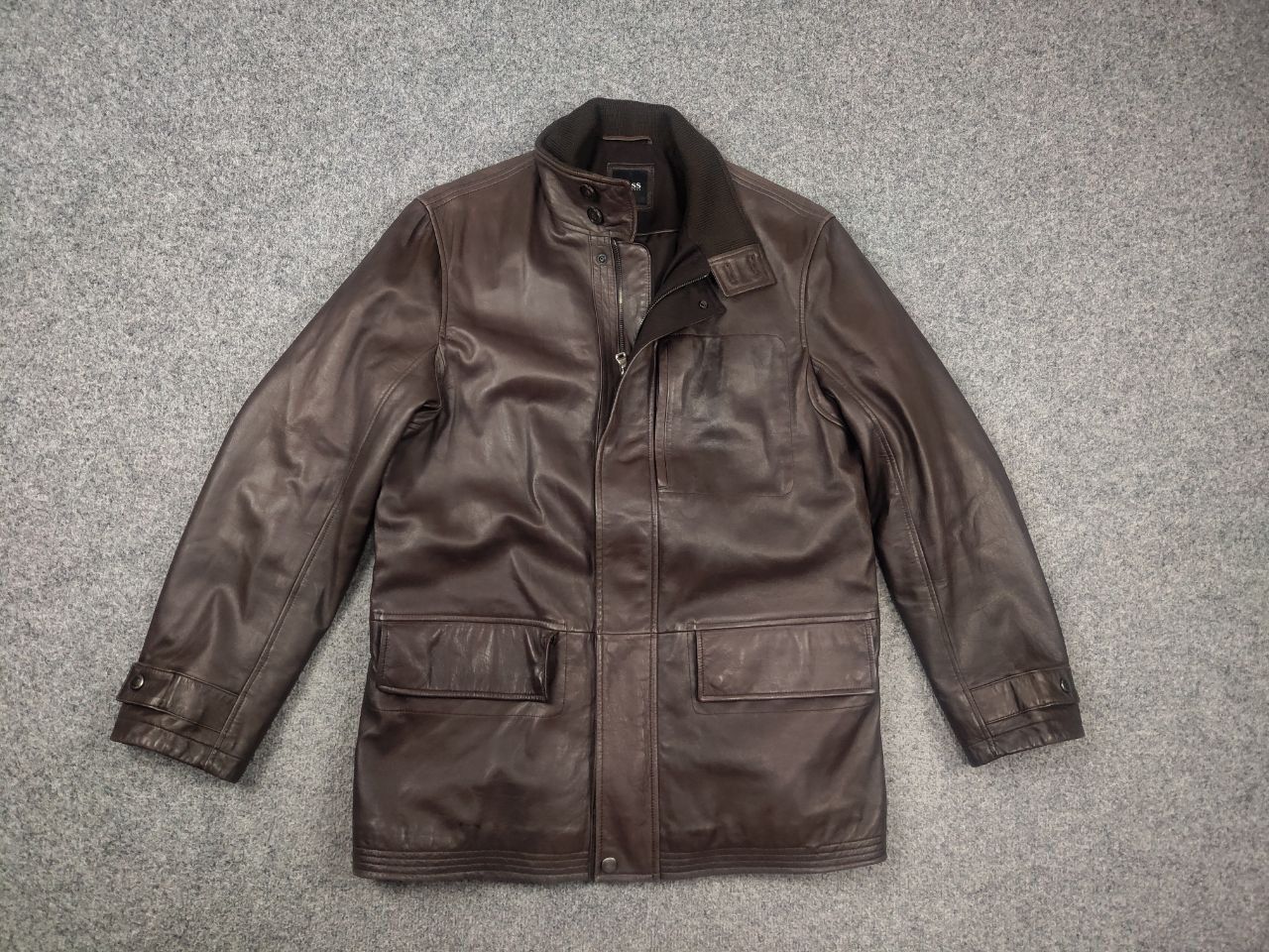 Hugo Boss Hugo Boss Italian lamb nappa Leather Brown Classic Jacket Size US M / EU 48-50 / 2 - 2 Thumbnail