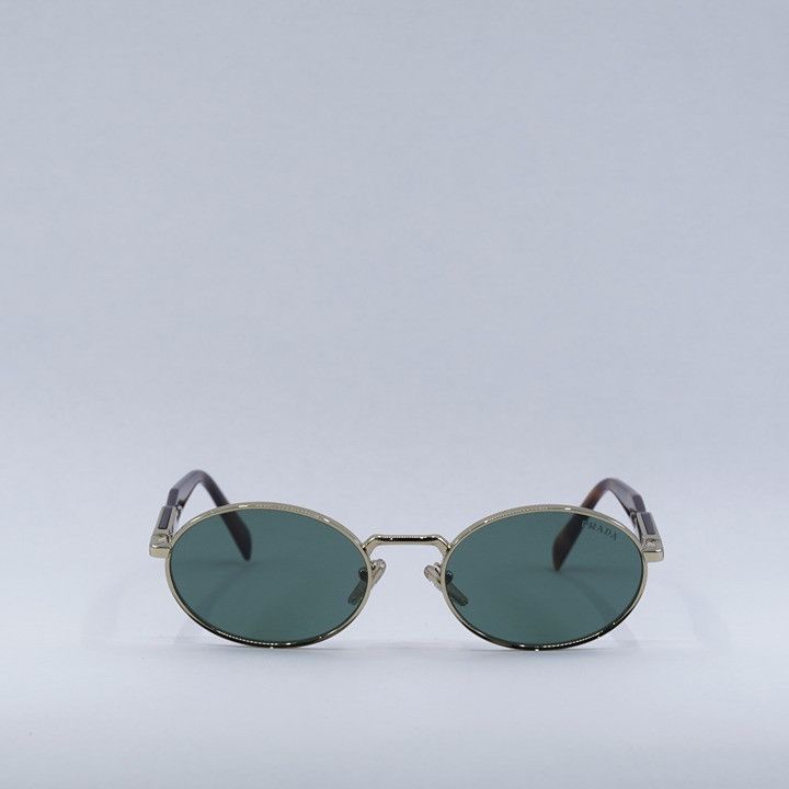 Prada Prada PR65ZS ZVN70L Sunglasses Pale Gold Oval Frame Size ONE SIZE - 3 Thumbnail
