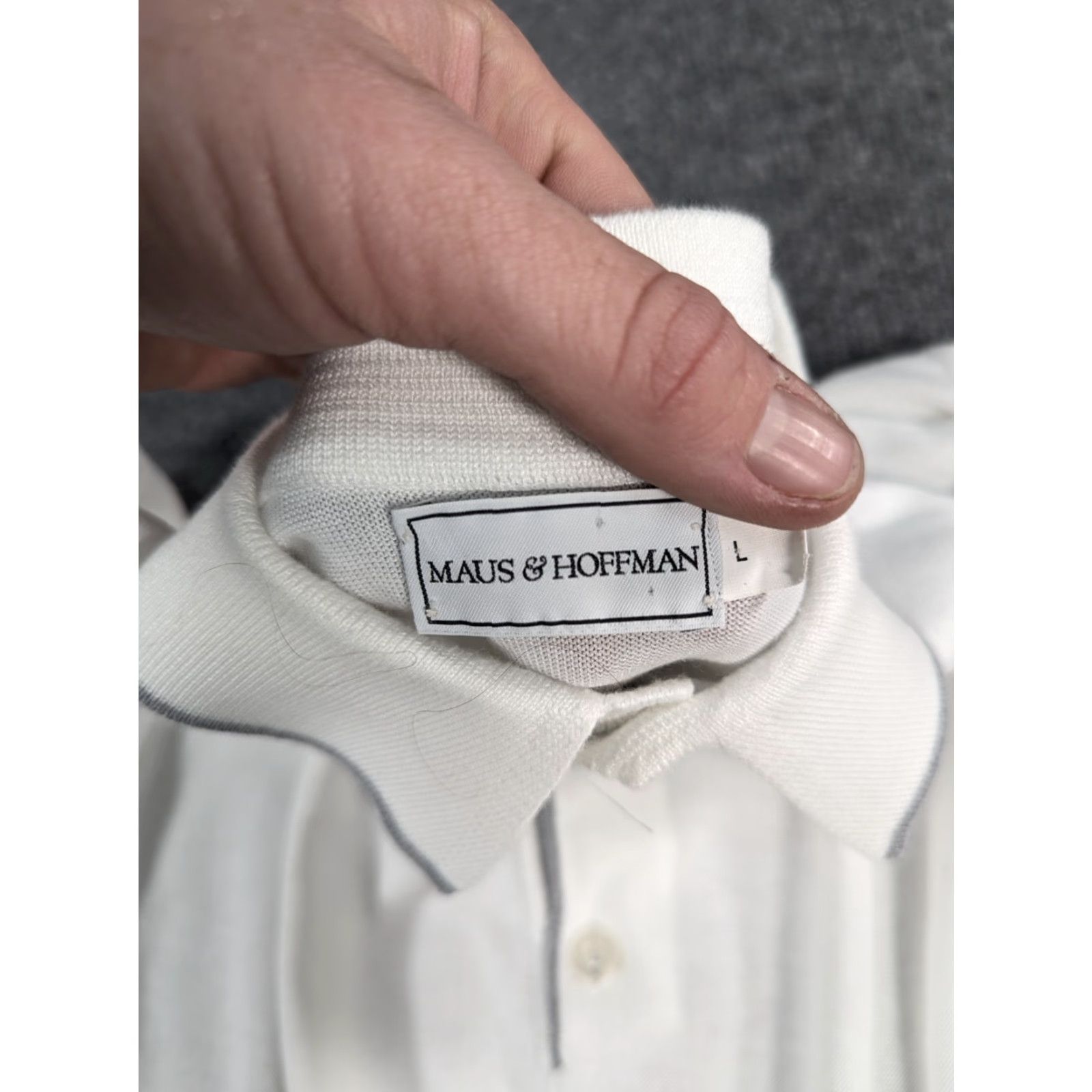 Vintage Maus & Hoffman Polo Shirt Mens L White Short Sleeve Cotton Polo Sports Golf Casual Athletic Shirt Size US L / EU 52-54 / 3 - 3 Thumbnail