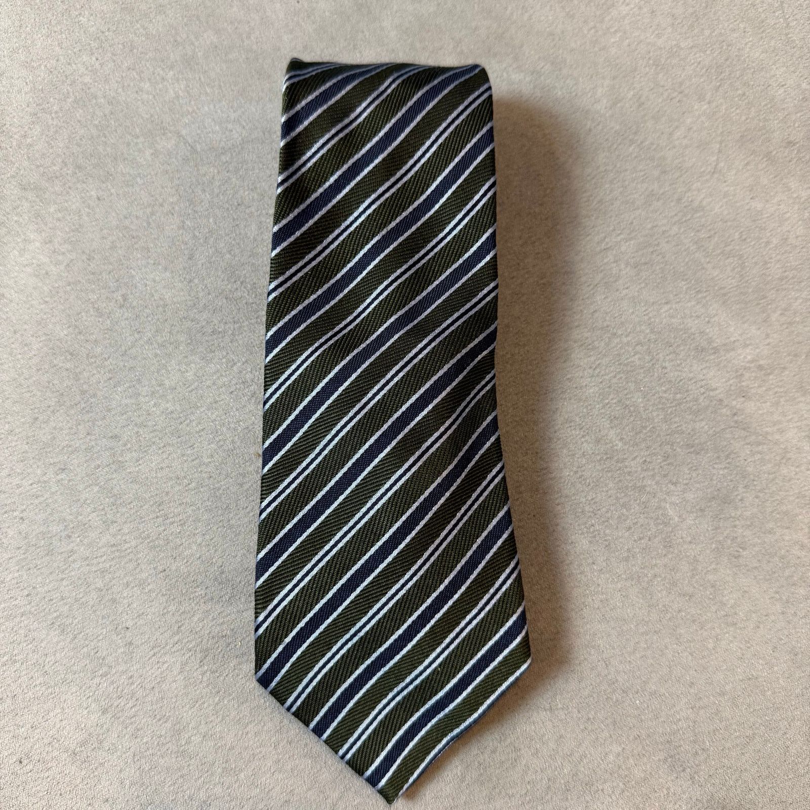 Other Vakko Tie 100% Silk Diagonal Stripe Green Blue Size ONE SIZE - 2 Thumbnail