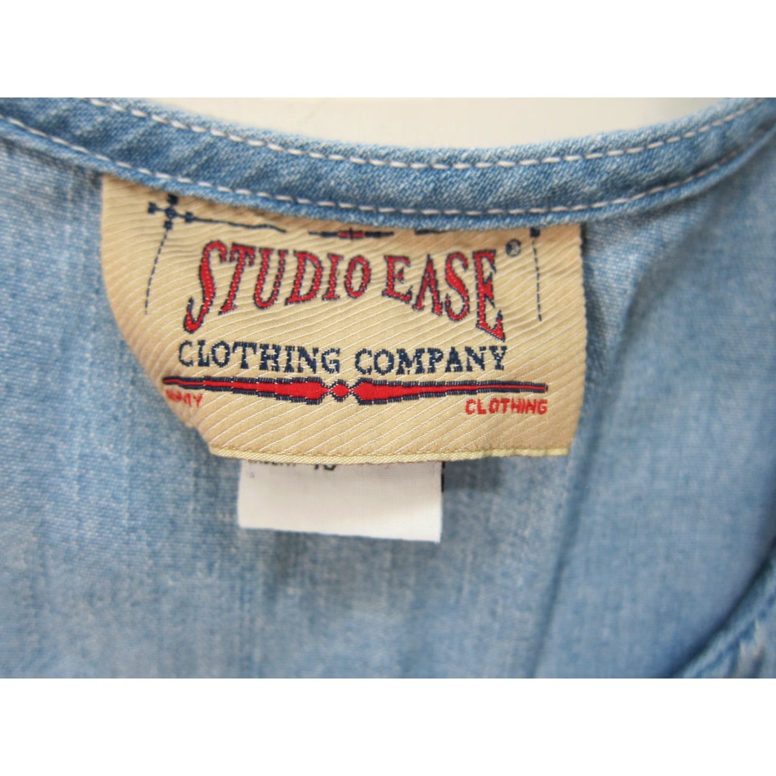 Vintage VINTAGE Studio Ease Denim Jean Light Wash Blue 100% Cotton Pleated Long Dress 10 Women Size 32" / US 10 / IT 46 - 3 Thumbnail