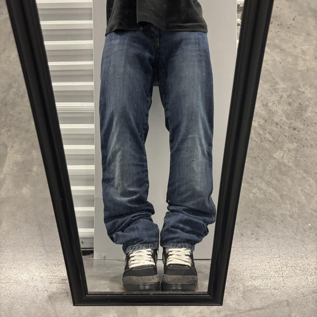 Japanese Brand × Vintage Crazy Vintage Y2K/2000s Grunge Faded Dark Wash Denim Jeans! Size US 30 / EU 46 - 1 Thumbnail