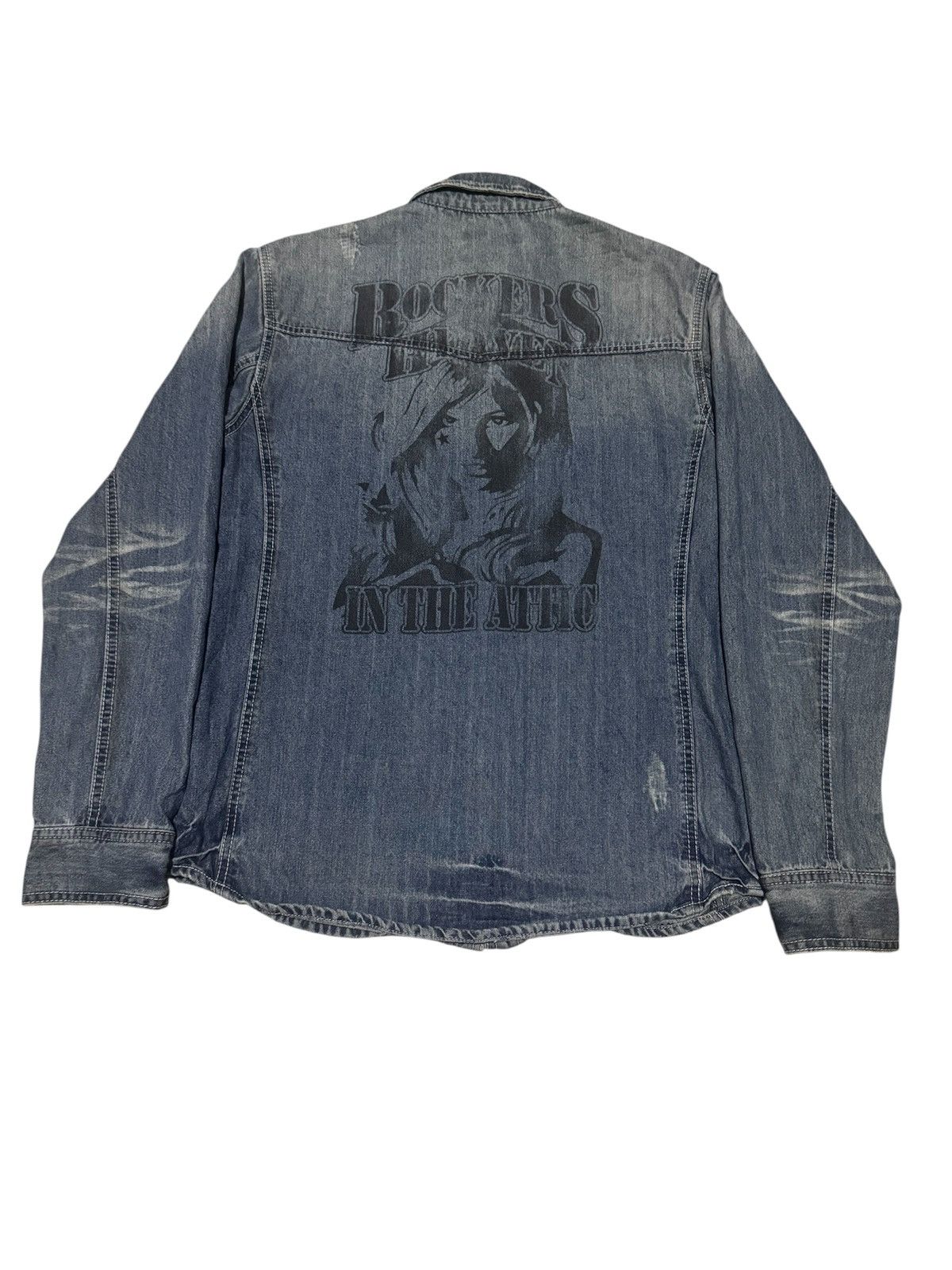 Hysteric Glamour Vtg Hysteric Printed Rockers Heaven Chambray Poem LGB Style Size US L / EU 52-54 / 3 - 1 Thumbnail