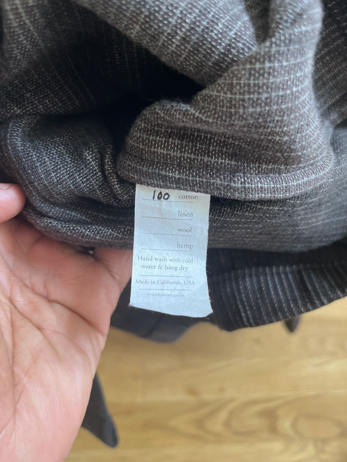 Evan Kinori Field Shirt Sumi Ink Over-Dyed Hickory in Brown, Men's — image 5 of 5