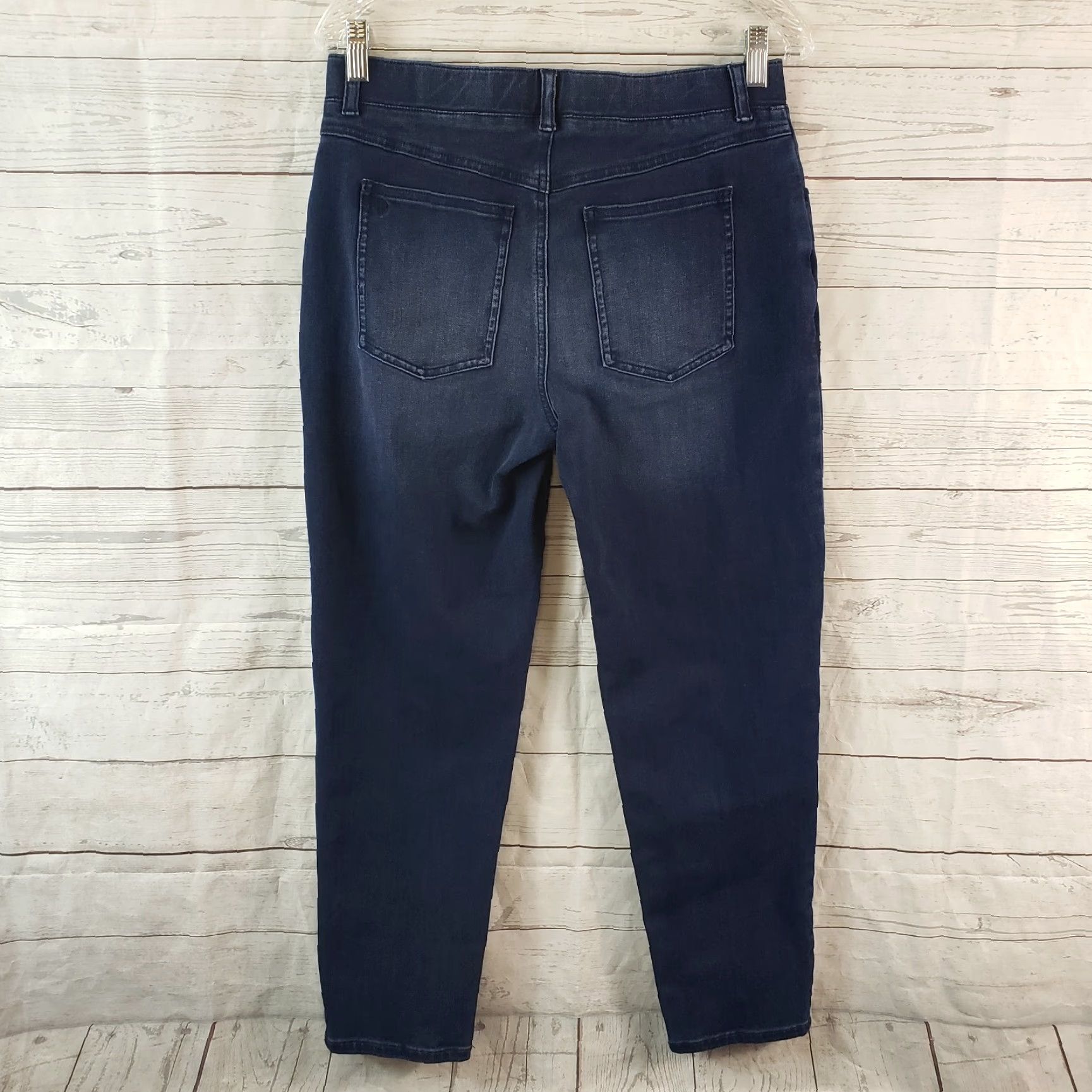 Vintage Betabrand Womens Jeans Pull On Skinny M Blue Mid Rise Front Seam Size 32" / US 10 / IT 46 - 3 Thumbnail