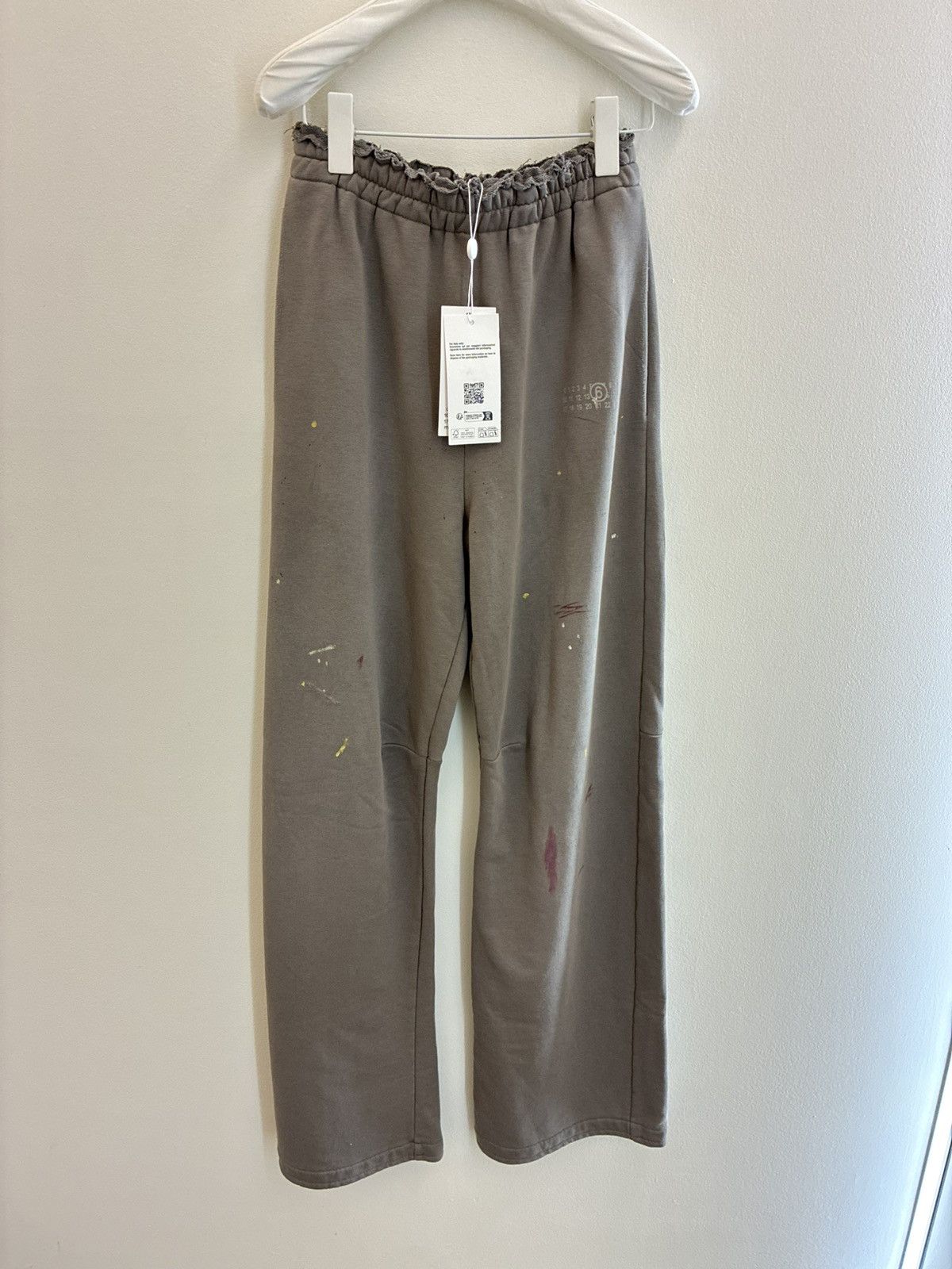 Maison Margiela Maison Margiela Grey Paint Splatter Sweatpants Cotton Terry Size US 30 / EU 46 - 1 Thumbnail