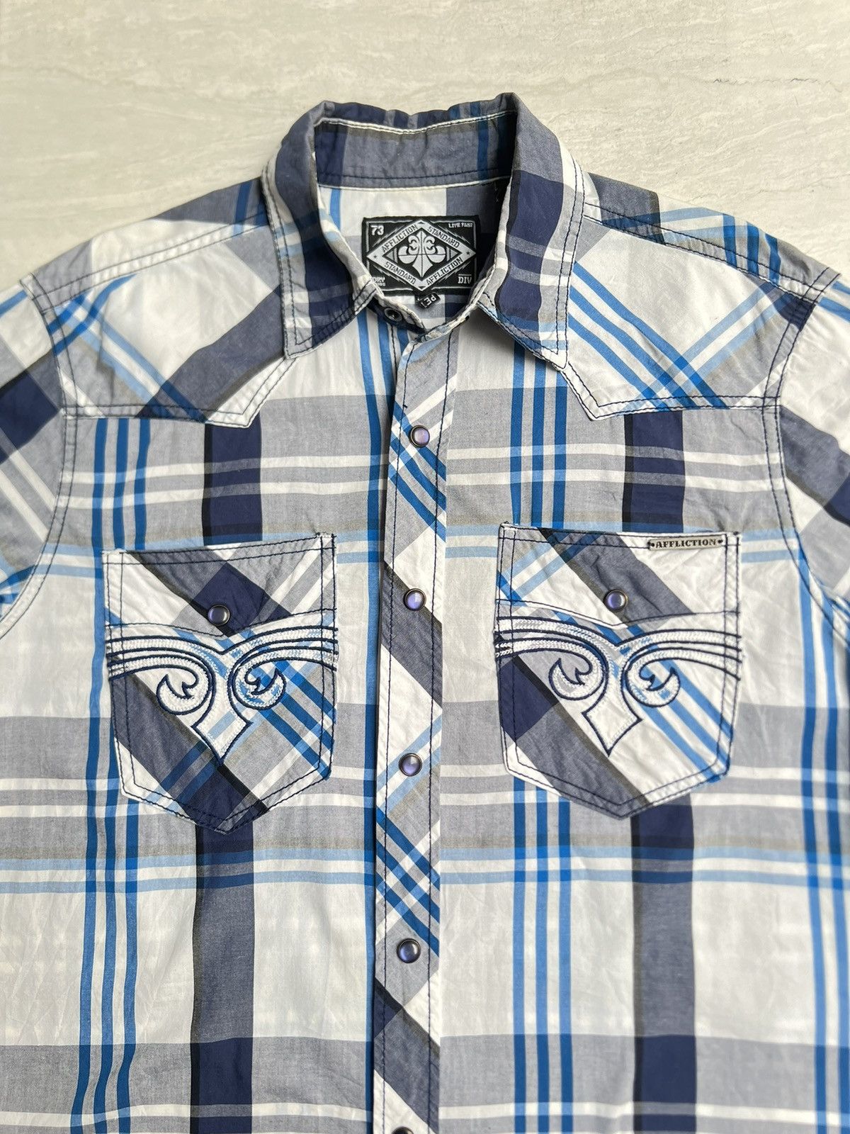 Affliction AFFLICTION Plaid Motive Shirt Size US S / EU 44-46 / 1 - 8 Thumbnail