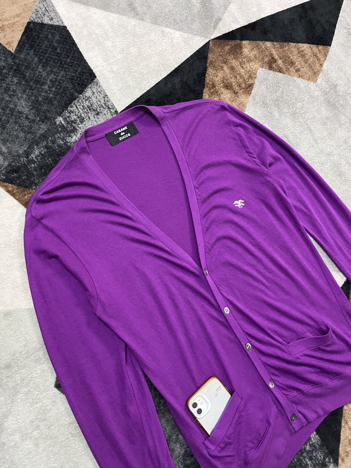 CABANE de ZUCCa Cabane De Zucca Issey Miyake Purple Cardigan Embroidered Size M / US 6-8 / IT 42-44 - 5 Thumbnail