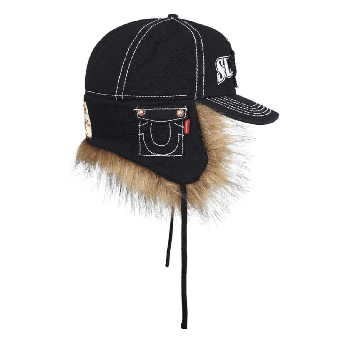 Supreme × True Religion Supreme x True Religion Earflap 5 Panel Black S/M Size ONE SIZE - 2 Thumbnail