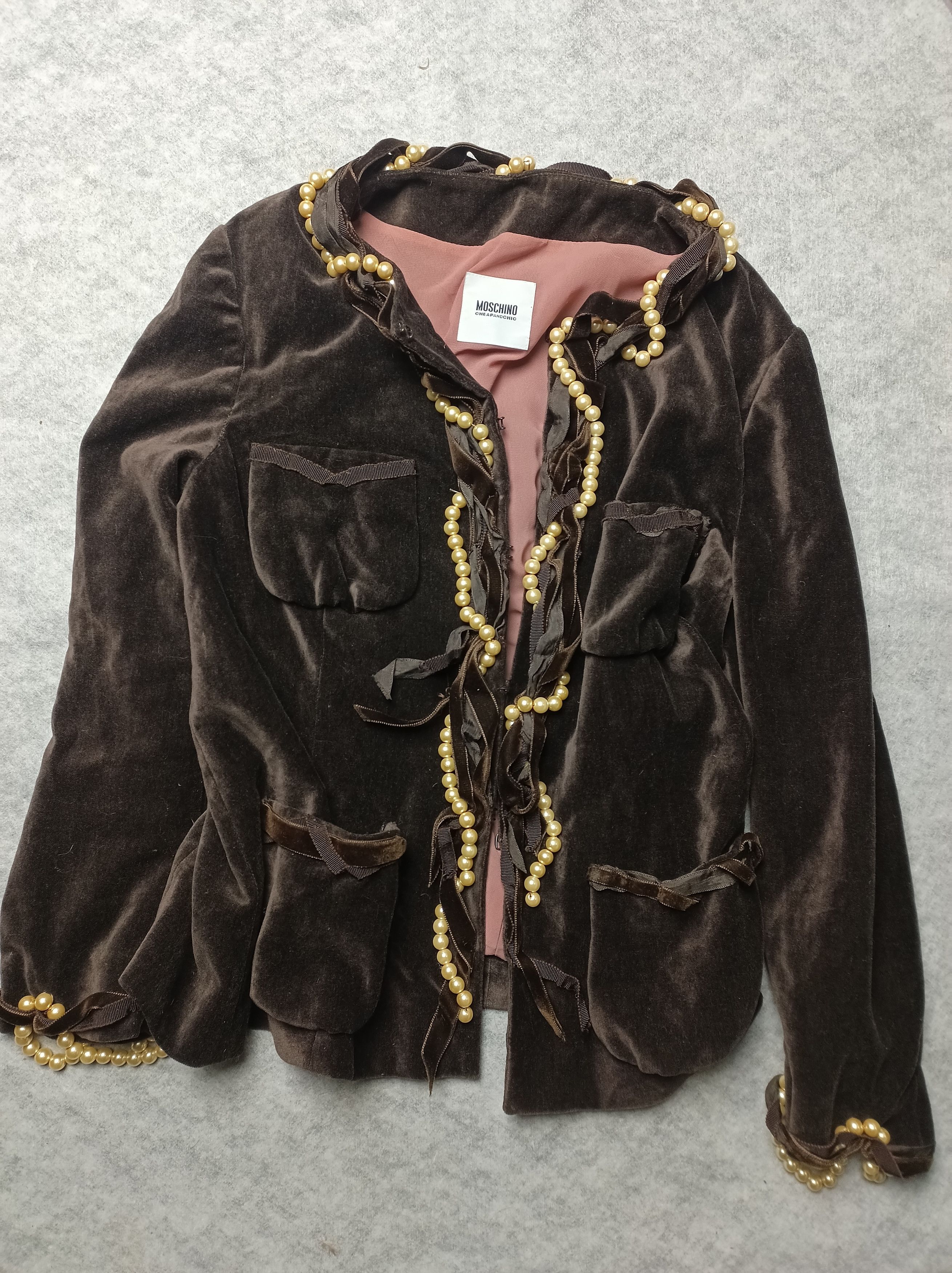 Moschino Moschino Cheap And Chic Brown Velvet Jacket Blazer Y2k Size M / US 6-8 / IT 42-44 - 6 Thumbnail