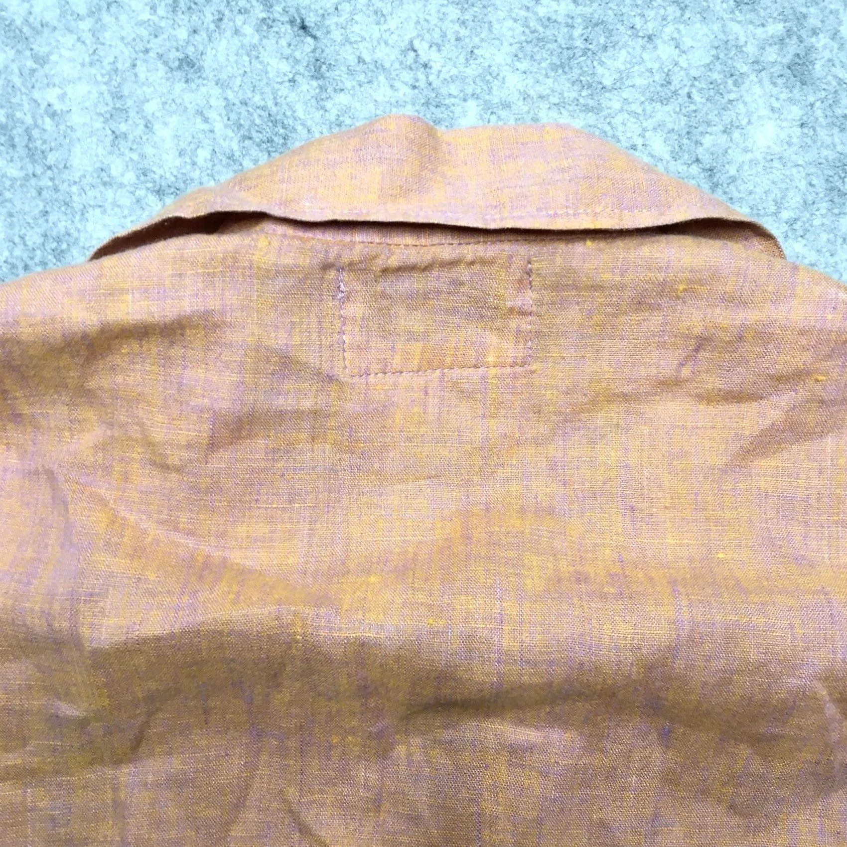 FLAX VINTAGE FLAX by Jeanne Engelhart Shirt Mens Small Orange Linen Short Sleeve Button-Up Collared Size US S / EU 44-46 / 1 - 6 Thumbnail