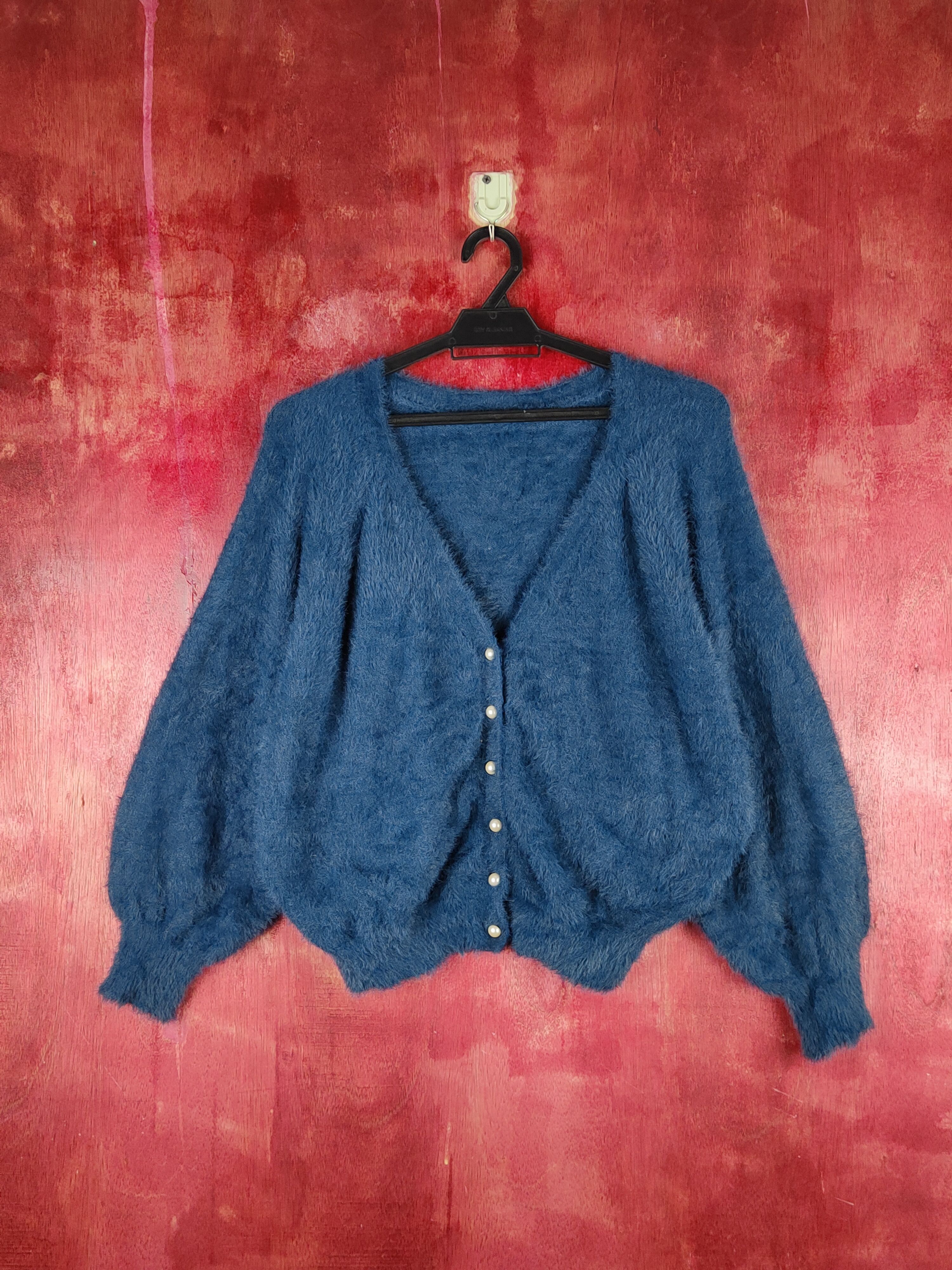 Japanese Brand Rópe Picnic Blue Shag Shaggy Fur Mohair Knitwear #S1955 Size M / US 6-8 / IT 42-44 - 1 Thumbnail