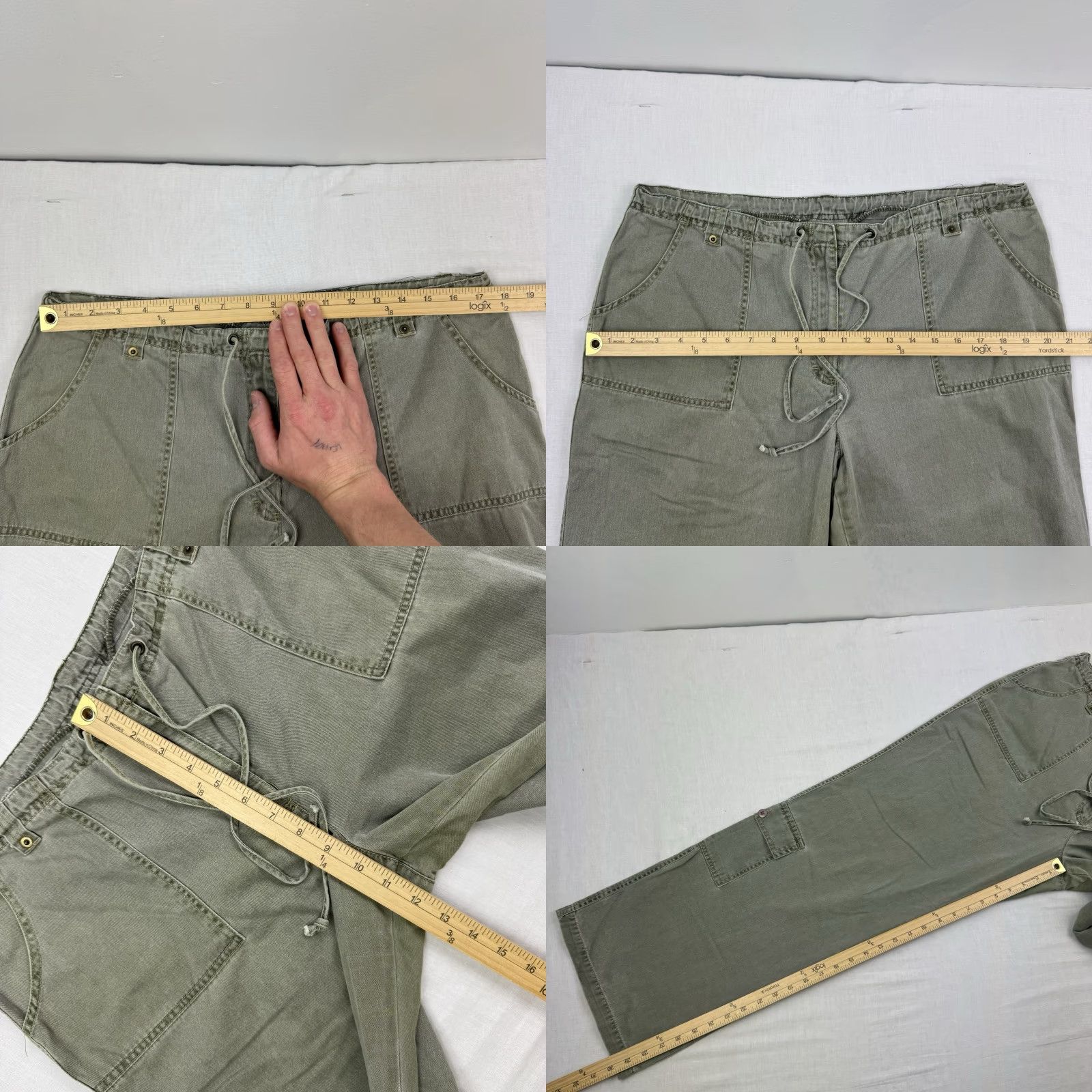 Vintage VINTAGE Fashion Bug Pants Womens 16 Casual Cargo Drawstring Pockets 80s Safari Grn Size 38" / US 16 / IT 52 - 8 Thumbnail