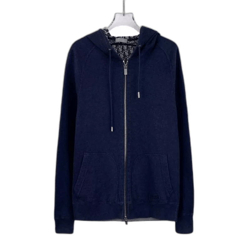 Dior Dior Blue Floral Zip Knit Hoodie-2505 | Grailed