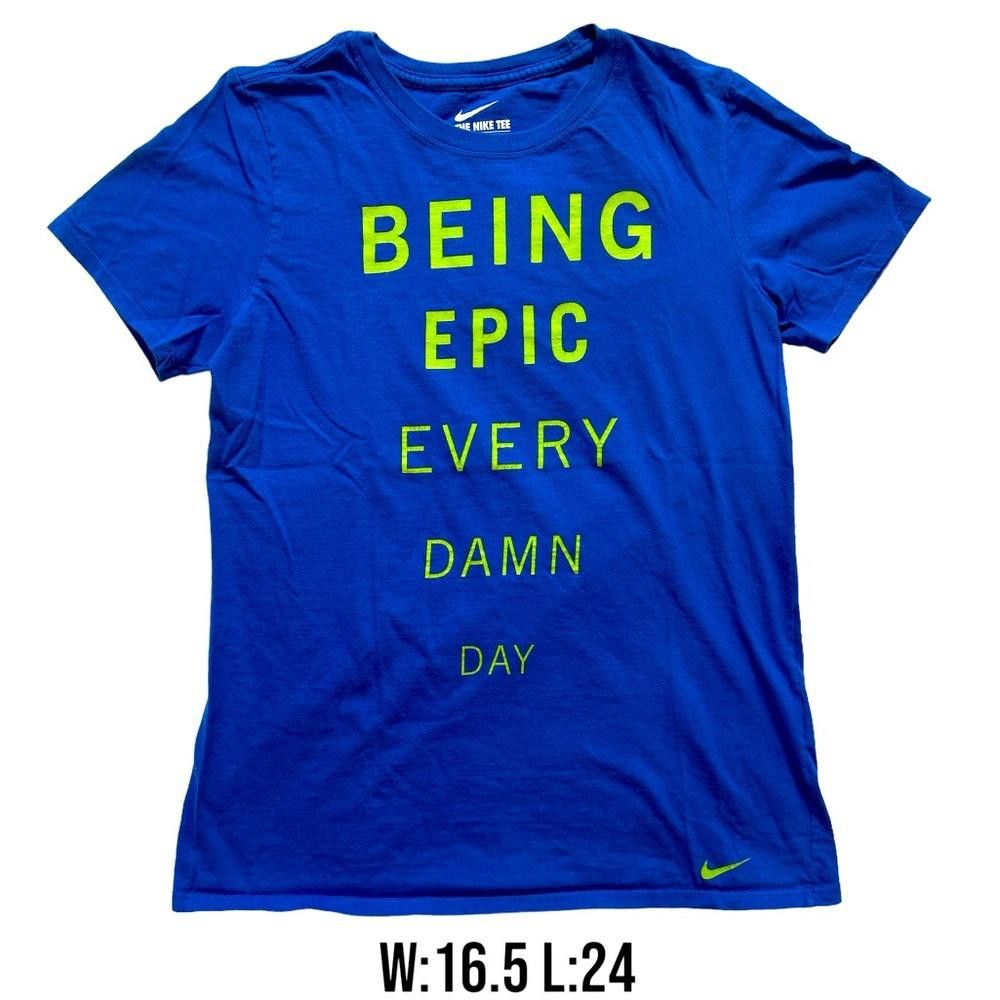 Nike Women’s Blue Nike Tee athletic cut short sleeve Size M / US 6-8 / IT 42-44 - 1 Thumbnail