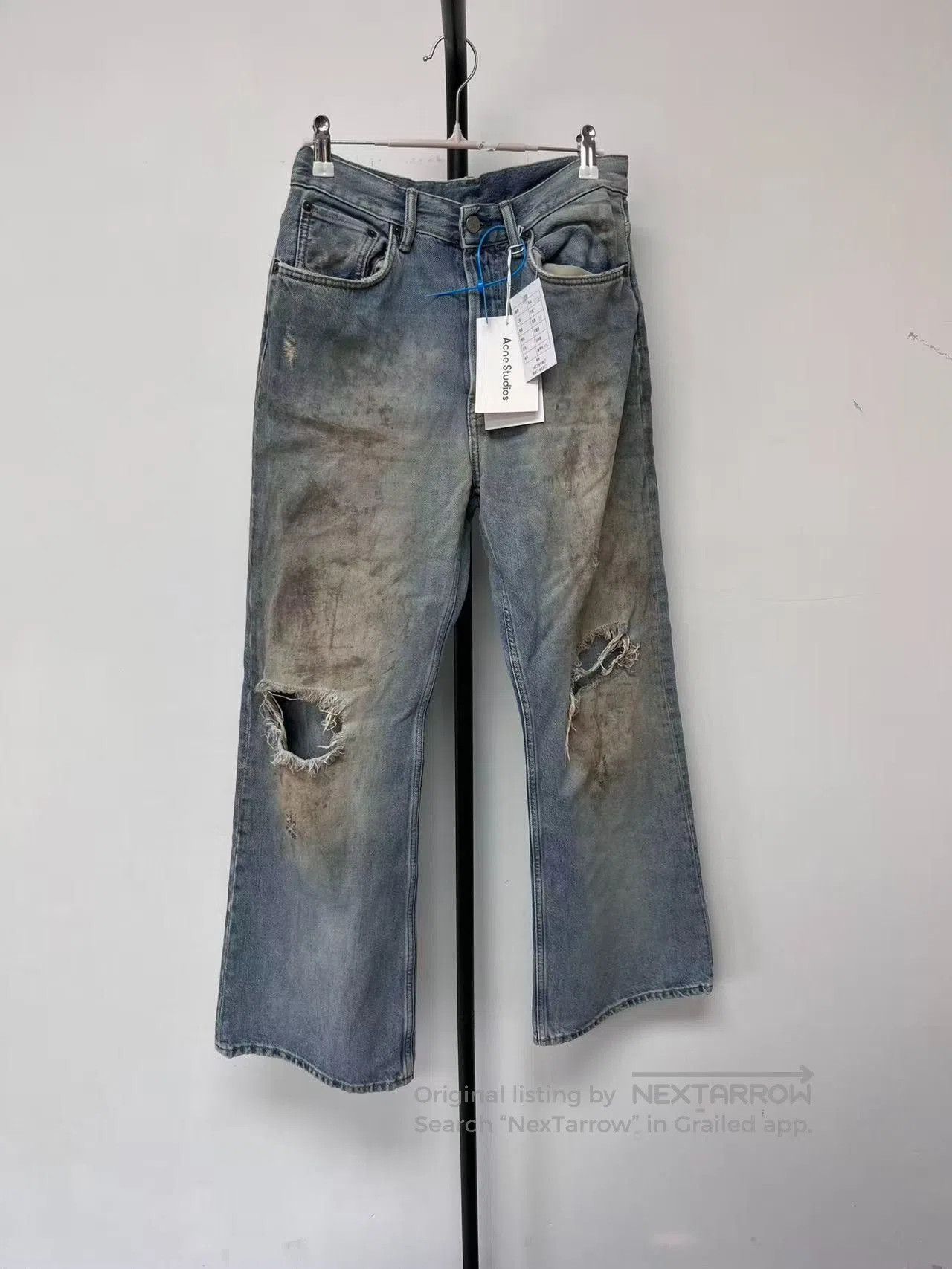 Acne Studios Acne Distressed Dirty Dye Wide-Leg Jeans. Size US 30 / EU 46 - 1 Thumbnail