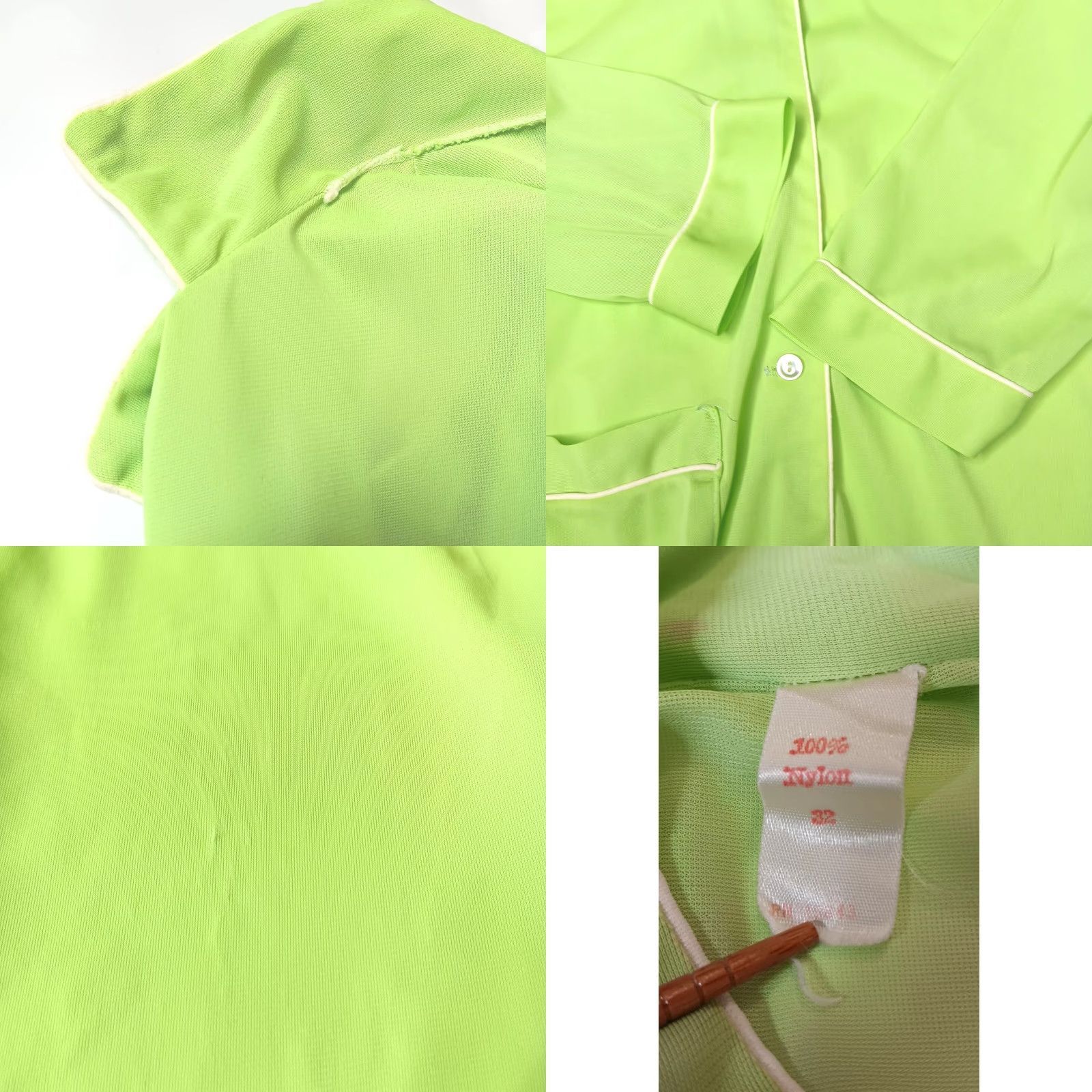 Vintage VINTAGE Unbranded Nightgown Women’s Large Green Nylon Button-Up Knee-Length Flaws Size ONE SIZE - 8 Thumbnail