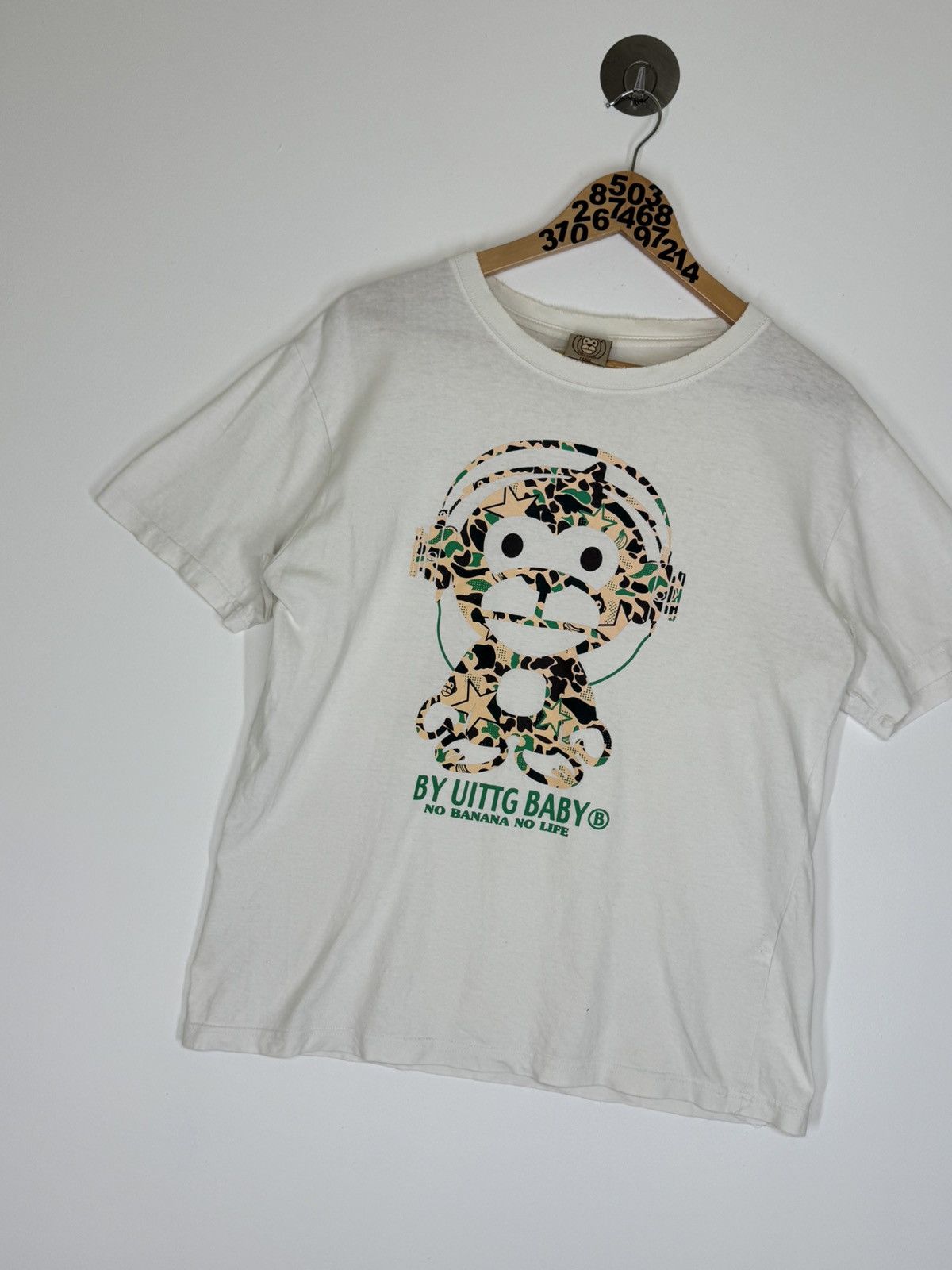 Japanese Brand By Uittg Baby No Banana no Life Camo Distressed Tee Size US S / EU 44-46 / 1 - 3 Thumbnail
