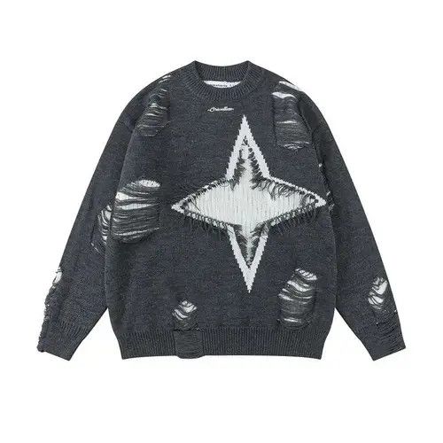 Ring Of Fire Vintage Star Fringe Hole-breaking Pullover Size US S / EU 44-46 / 1 - 1 Thumbnail