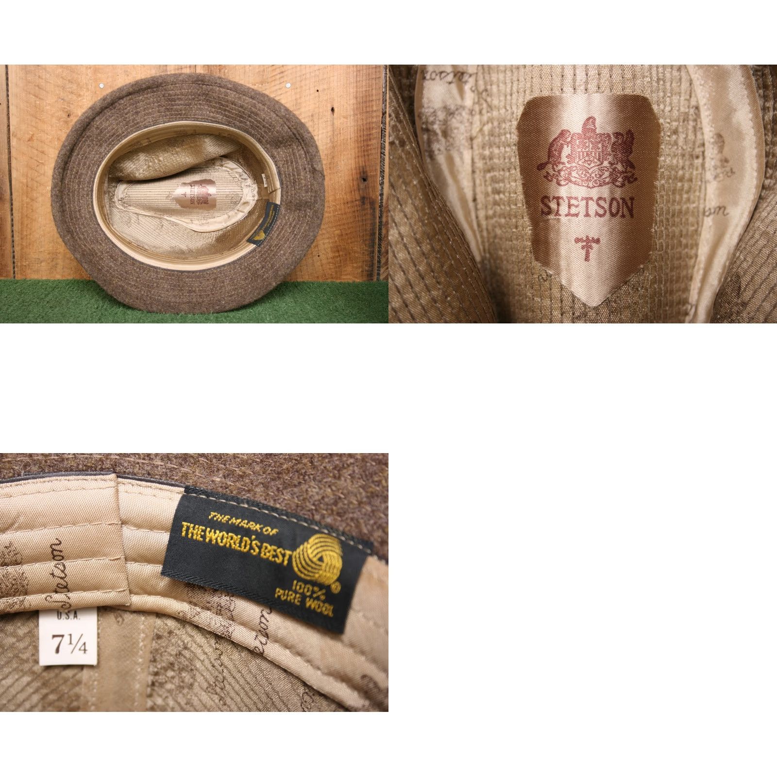 Stetson VINTAGE Stetson Fedora Hat Wool Tweed 100% Wool Brown Sz. 7 1/4 Men Adult Mens 90s Size ONE SIZE - 8 Thumbnail