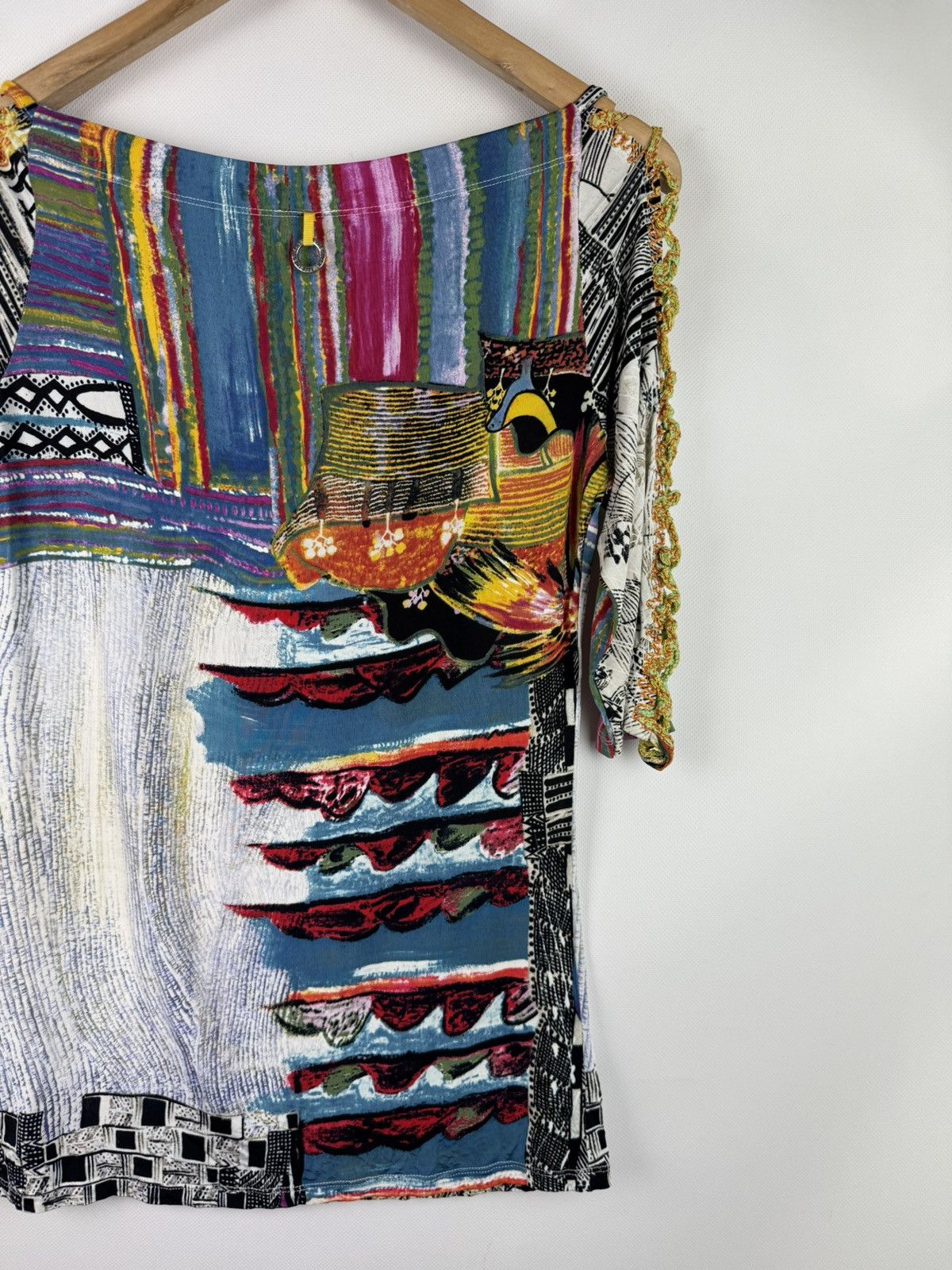 Other Save The Queen Ladies Y2K Patterned Top Tunic Blouse Size L / US 10 / IT 46 - 14 Thumbnail