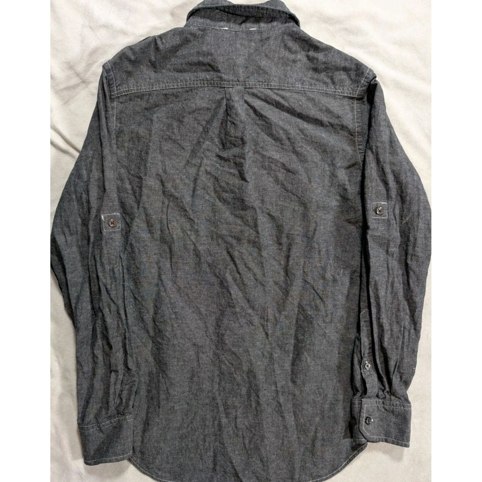 Banana Republic Banana Republic Shirt Mens Small Gray Cotton Linen Button-Up Long Sleeve 14-14.5 38 in Chest Regular Fit Vintage No Size US S / EU 44-46 / 1 - 7 Thumbnail