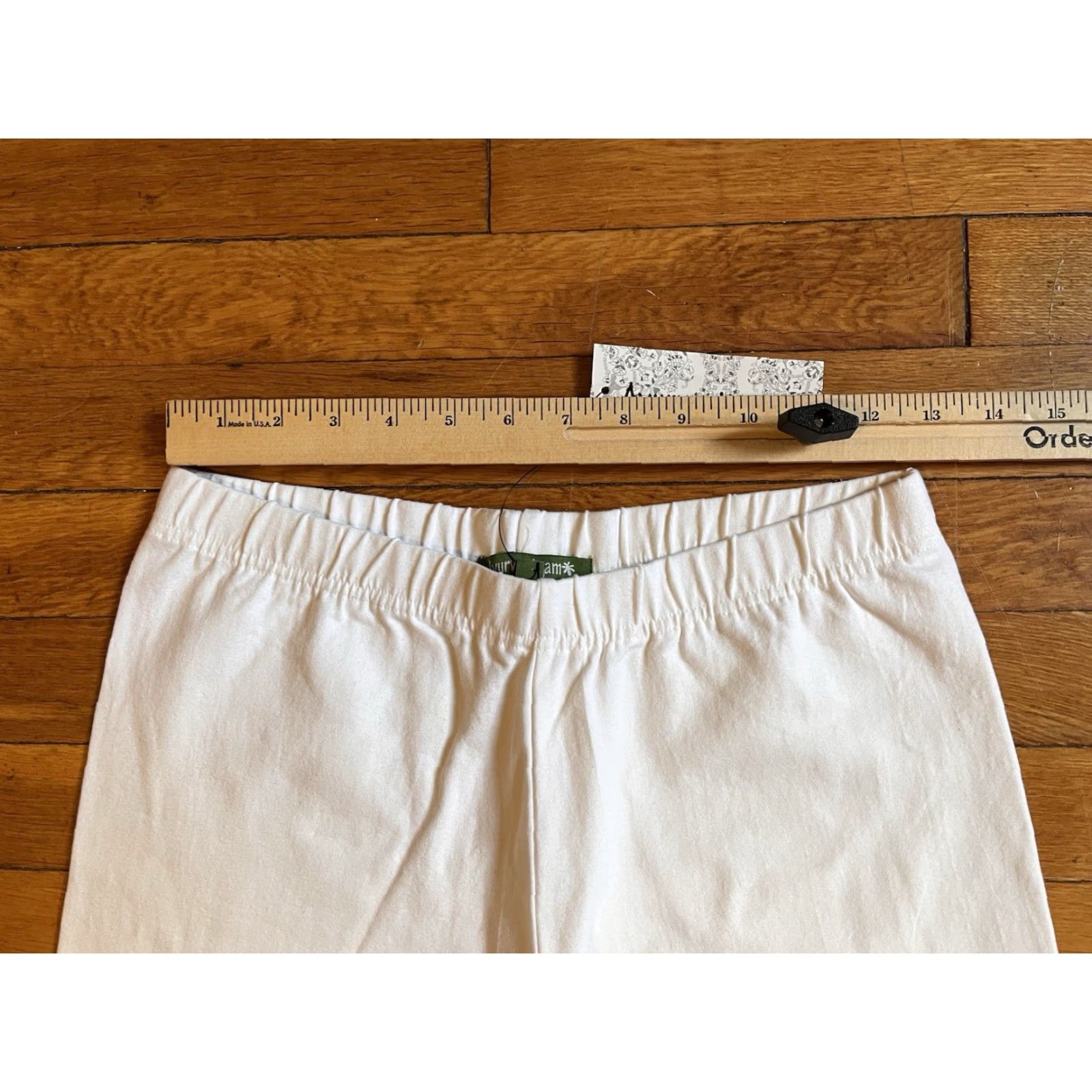 Vintage Ayurvastram Yoga Pants Women’s L White Cotton Blend Spandex Jogger Slim Activewear 34” Inseam Womens Size 26" / US 2 / IT 38 - 6 Thumbnail