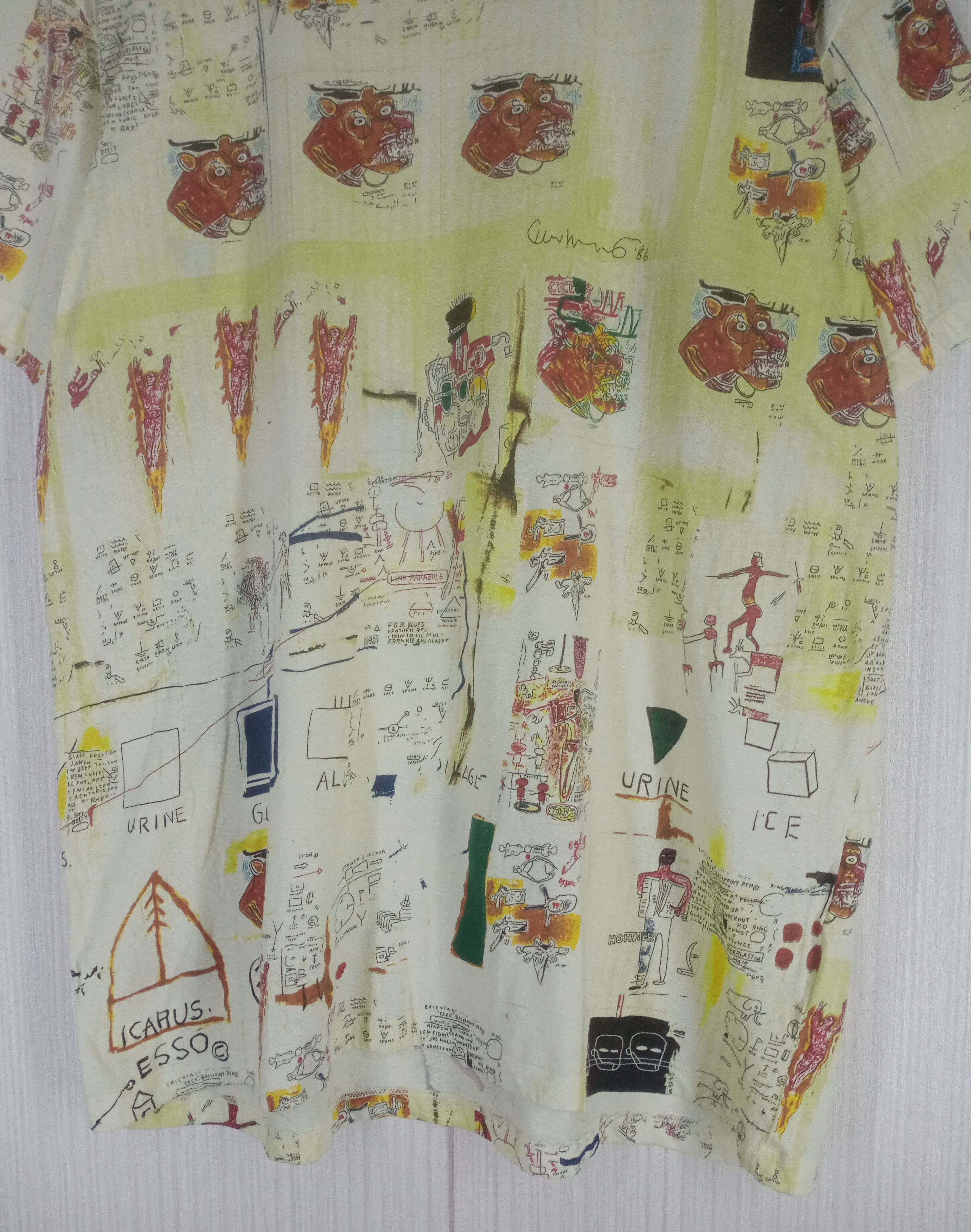 Jean-Michel Basquiat Rare Jean Michael Basquiat Full Print Art Tshirt Size US L / EU 52-54 / 3 - 4 Thumbnail