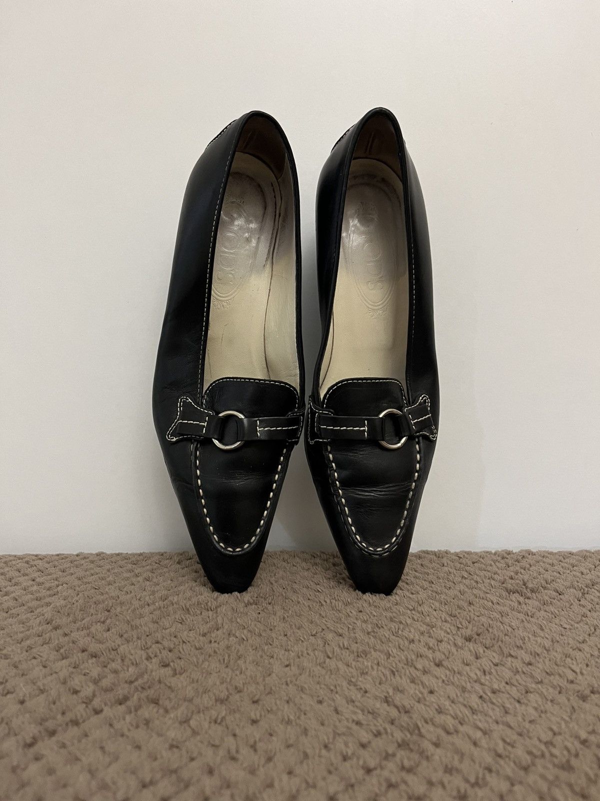 Tod's Tod’s Vintage Black Leather Heeled Sandals Elegant Size US 6 Size US 6 / IT 36 - 6 Thumbnail