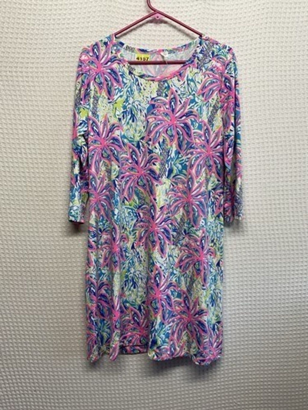 Other Lulu B Palm Tropical UPF 50+ Beach Midi Sheath Dress Women L Size L / US 10 / IT 46 - 5 Thumbnail