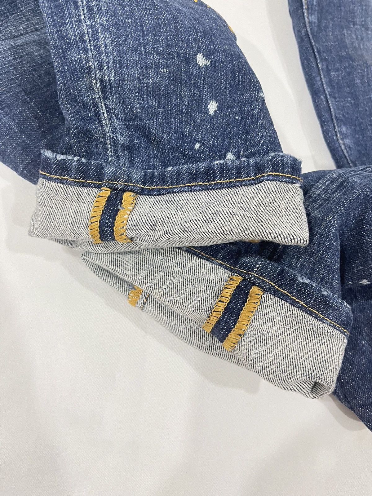 Designer × Dsquared2 Dsquared2 Distress Paint Splatter Ripped Slim Fit Jeans Size US 34 / EU 50 - 9 Thumbnail