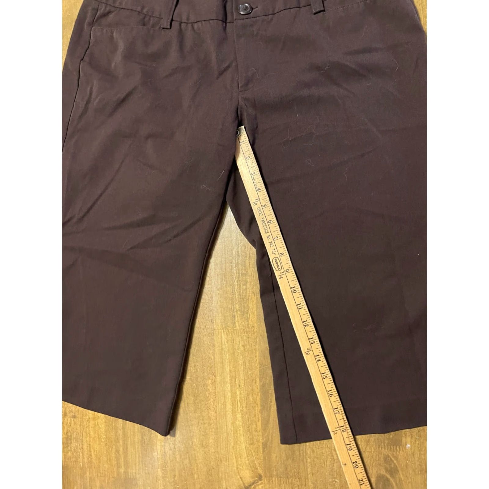 Vintage Maurices Pants Womens Junior Capri Dress Pants Brown 15/16 Flat Front Regular Inseam 36.5in Straight Split Front Capris Mens? Size 36" / US 14 / IT 50 - 5 Thumbnail