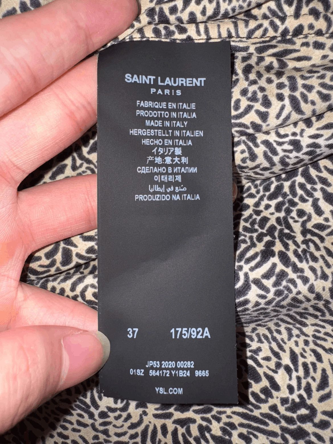 Saint Laurent Paris Sz 37 Saint Laurent Paris 20AW Runway Leopard Silk Shirt-25 Size US S / EU 44-46 / 1 - 8 Thumbnail