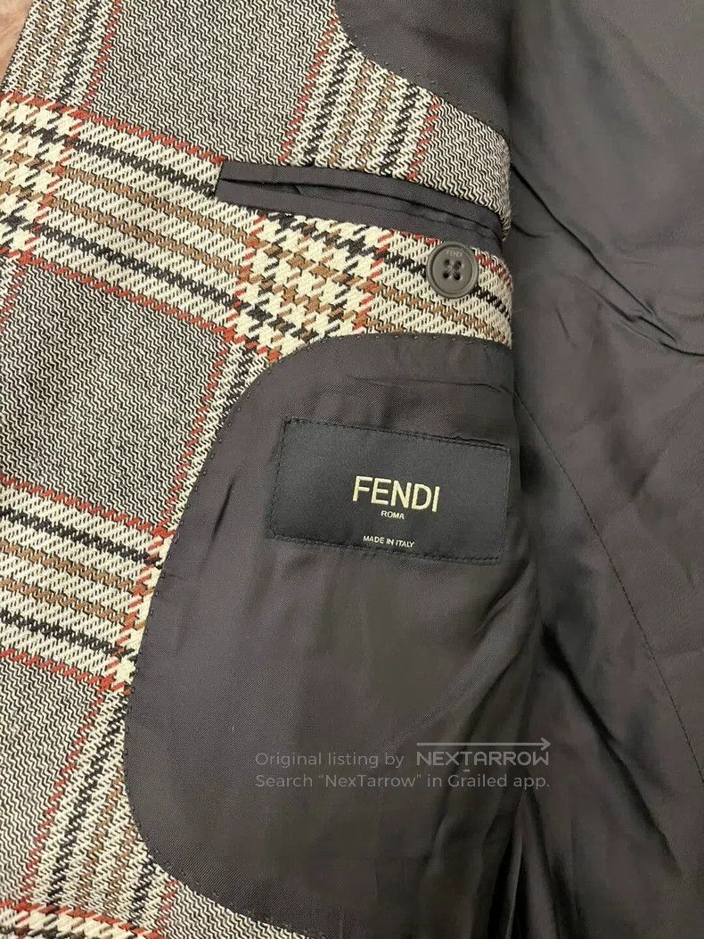 Fendi Fendi Casual Blazer, Matching Pants, Pure Wool Houndstooth Size 50L - 4 Thumbnail