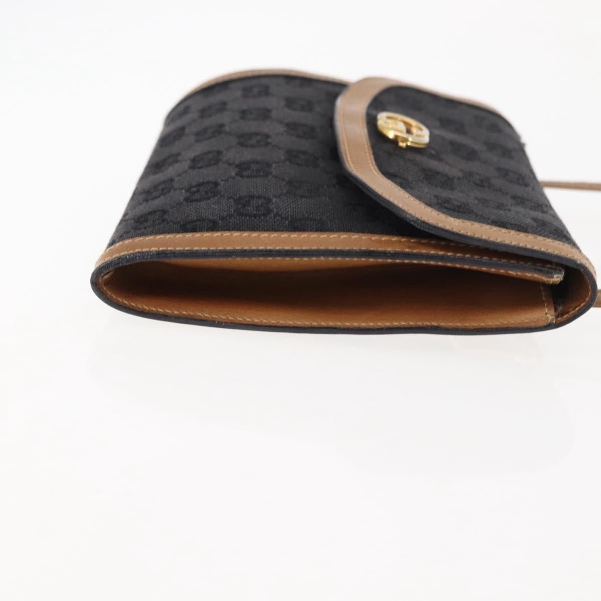 Gucci GUCCI GG Canvas Shoulder Bag Canvas Black Brown Size ONE SIZE - 4 Thumbnail