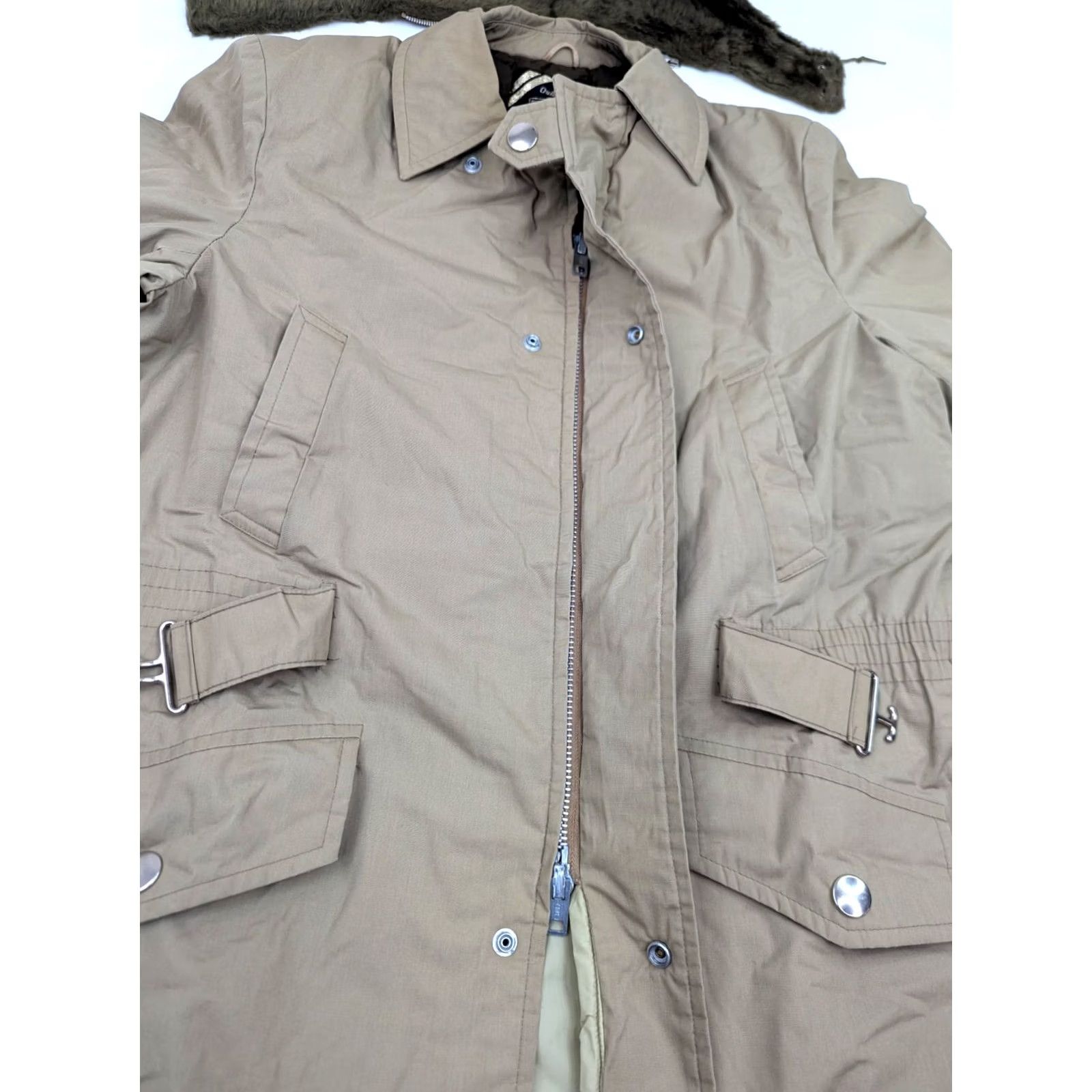 Sears VINTAGE Sears Coat Parka Mens XL Khaki Faux Fur Detachable Hood Belted Roebuck Coat Size US XL / EU 56 / 4 - 7 Thumbnail