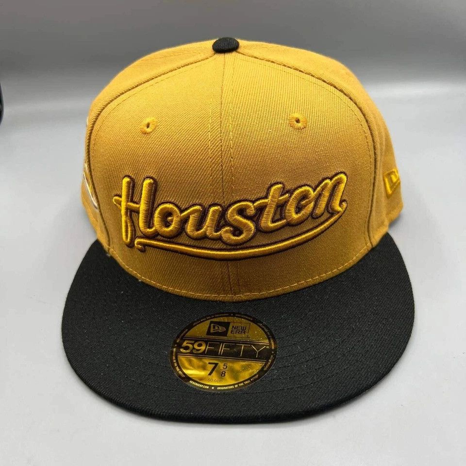 New Era Houston Astros Hat Men 7 5/8 59Fifty New Era MLB Fitted Cap Size ONE SIZE - 2 Thumbnail
