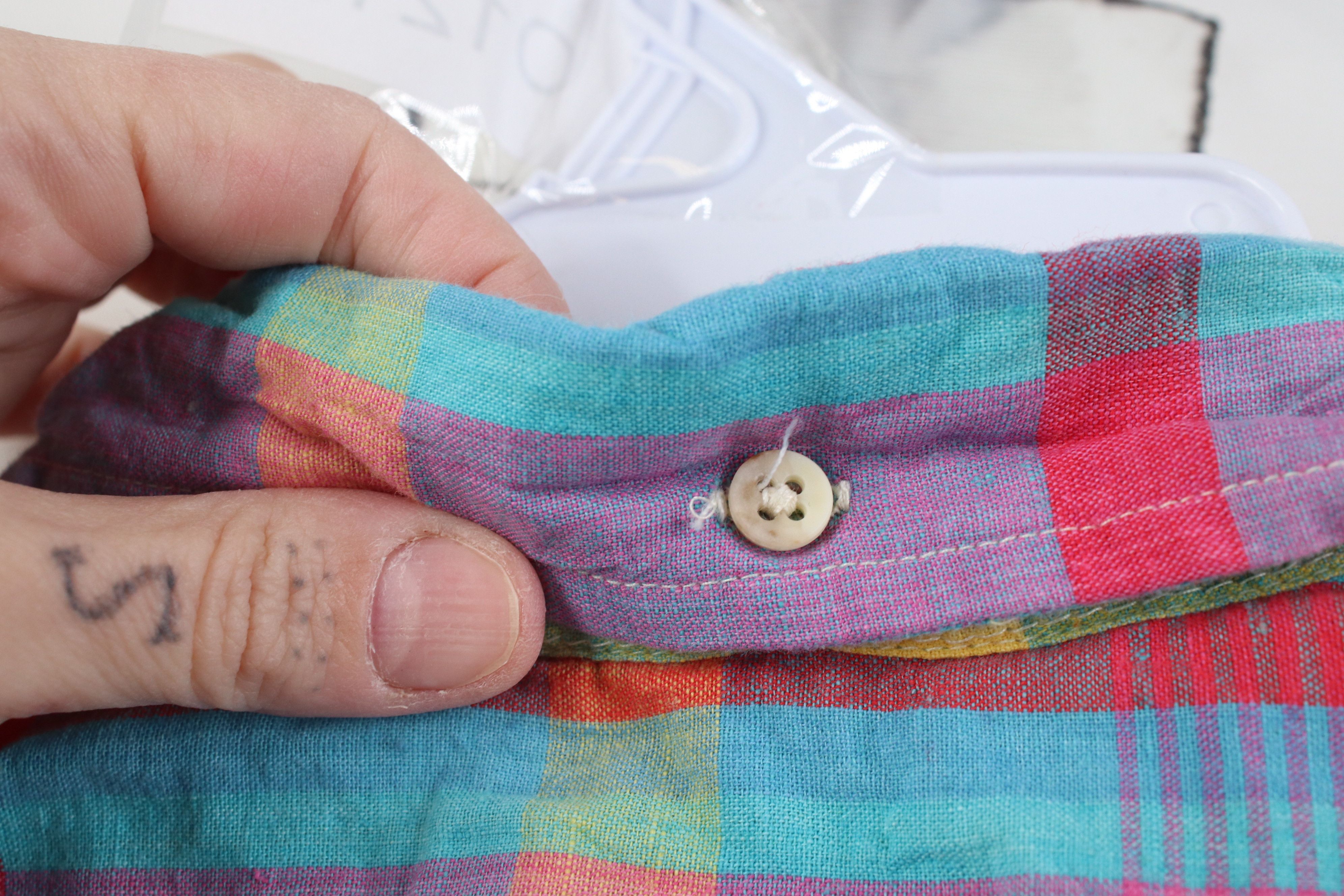 Vintage Vintage 90s Streetwear Madras Plaid Button Down Shirt Size US M / EU 48-50 / 2 - 8 Thumbnail