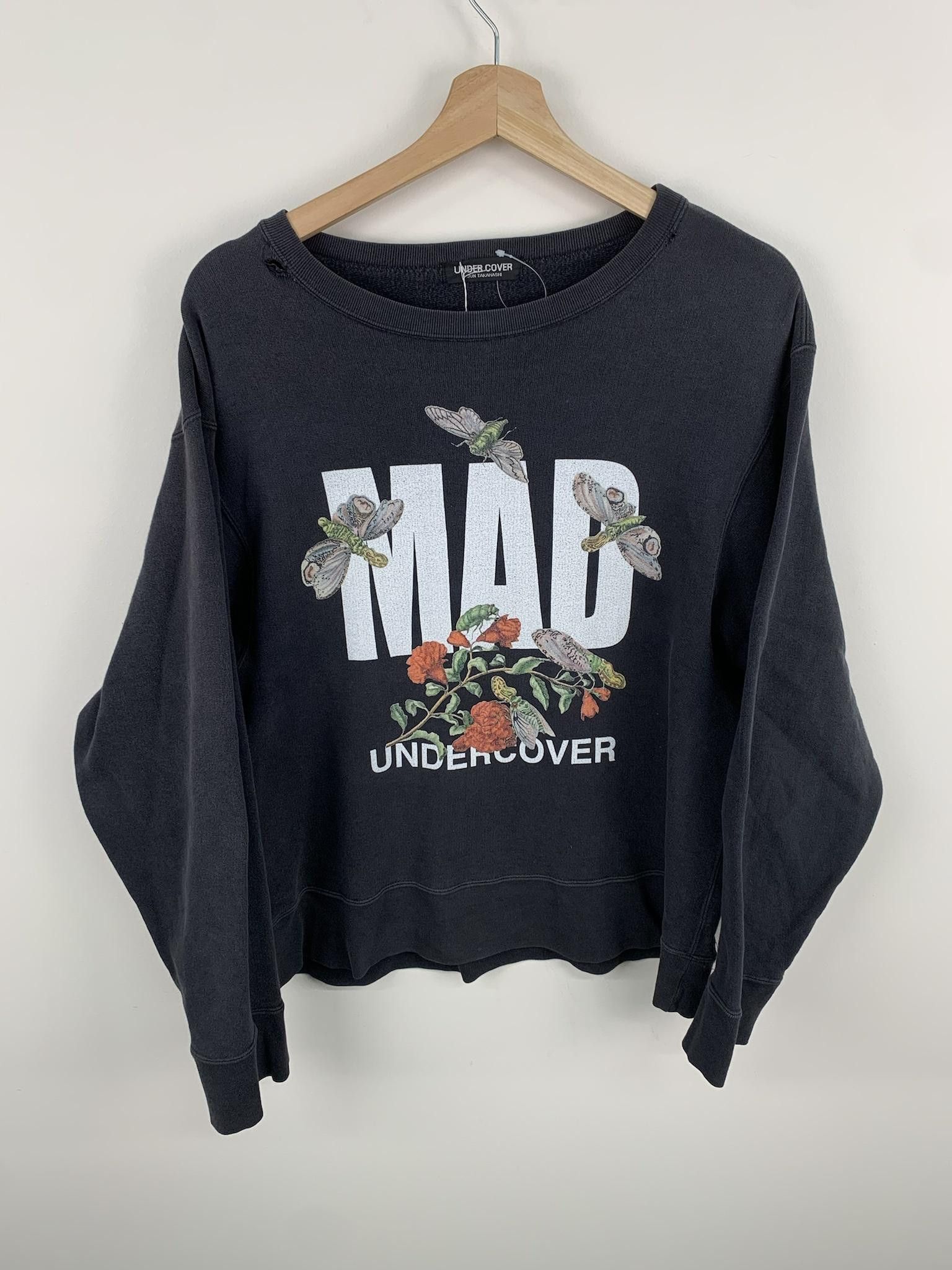 image of Undercover Mad Nature Crewneck in Black, Men's (Size Small)