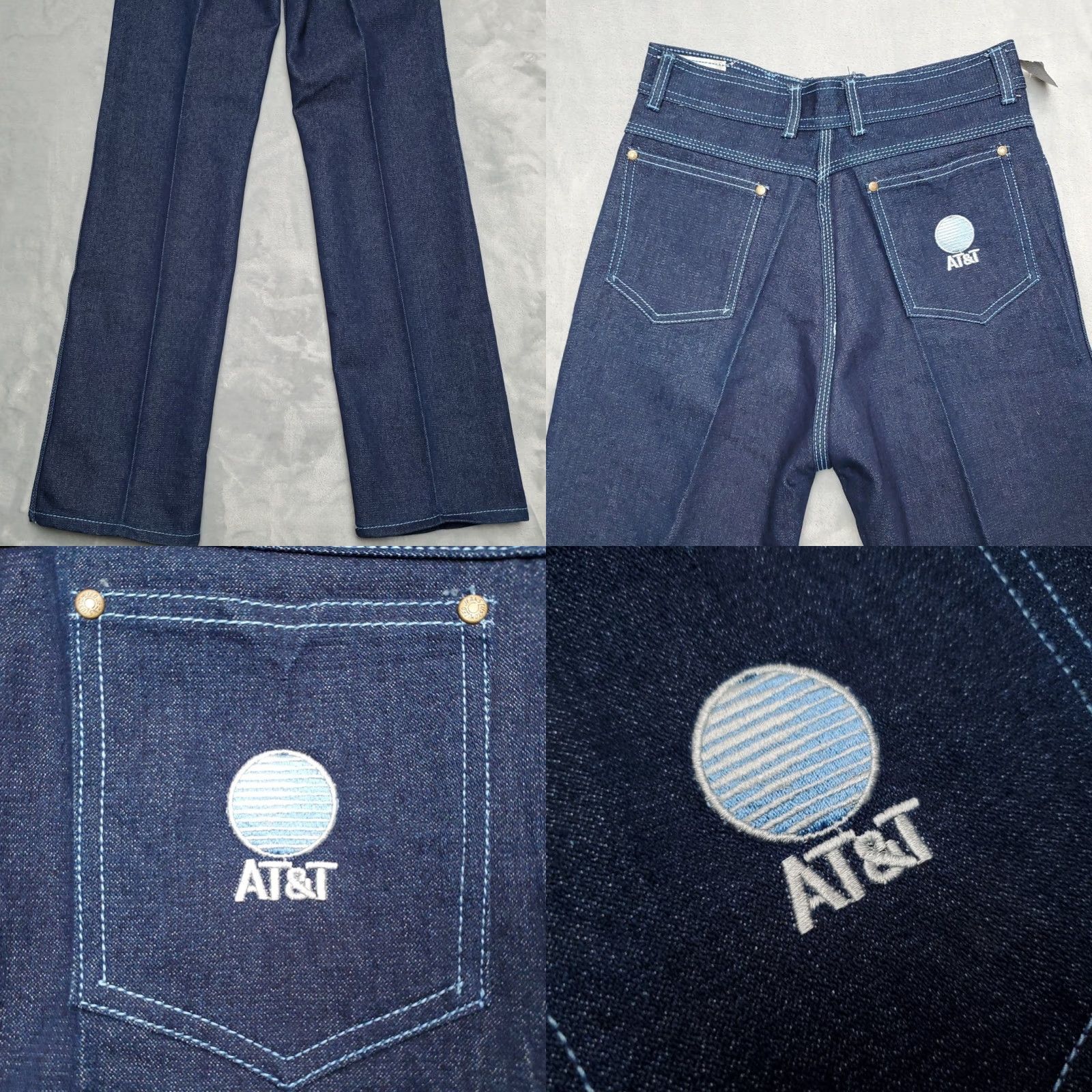 Custo Barcelona VINTAGE Customised Jeans Pants Womens 14 AT&T Logo Straight Leg Taiwan 70s 80s Size 36" / US 14 / IT 50 - 8 Thumbnail