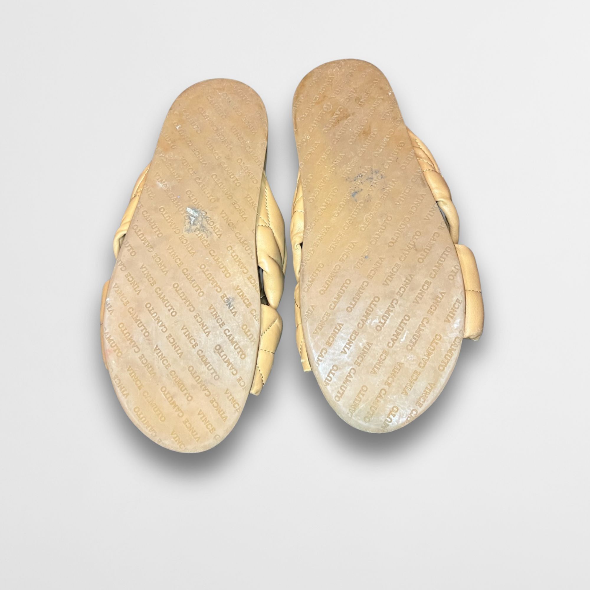 Vince Camuto Vince Camuto Leather Crossband Yellow Sandals Size 7.5 Size US 7.5 / IT 37.5 - 4 Thumbnail