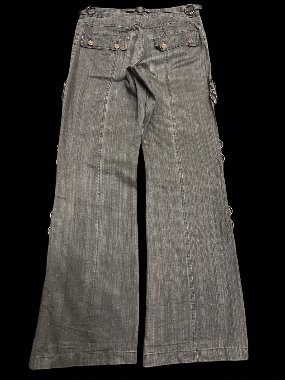 Japanese Brand 💥HAKAMA FLARE💥DAILY NEWS MULTIPOCKET HAKAMA RING PANT F389 Size US 31 - 2 Thumbnail