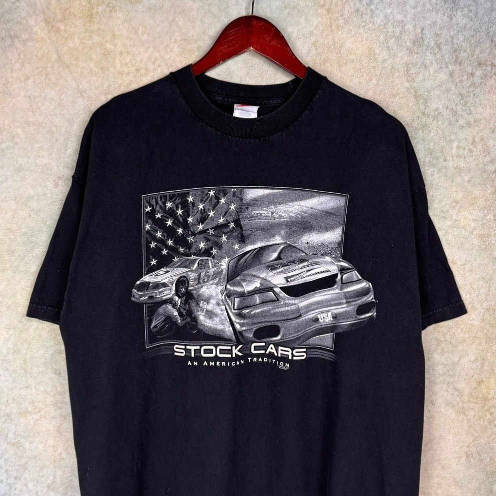 NASCAR × Vintage VTG Y2K Stock Cars Graphic T Shirt Mens Sz XL Black Nascar Size US XL / EU 56 / 4 - 2 Thumbnail