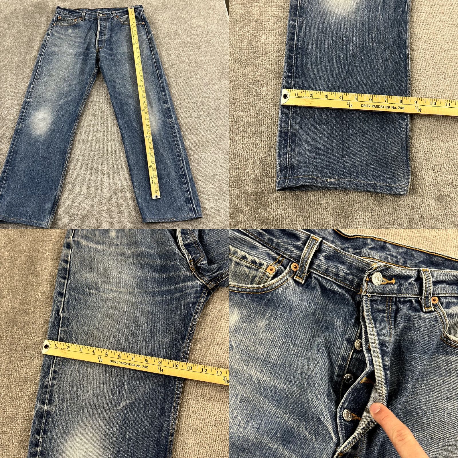 Levi's VINTAGE Levi's 501 XX Jeans Mens 36x28 Light Blue Denim Straight Button Fly 5-Pocket Classic American Size US 36 / EU 52 - 8 Thumbnail