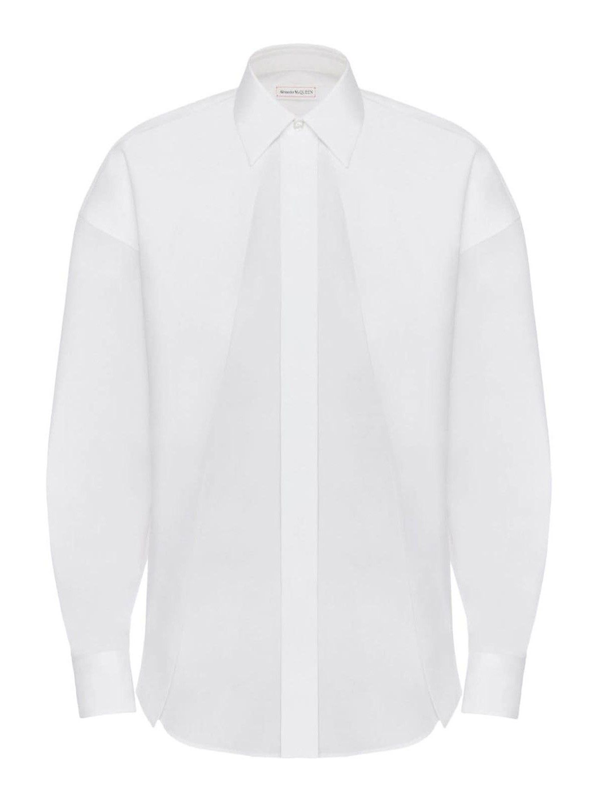 Alexander McQueen o1w1db10725 Folded Front Shirt in White Size US XL / EU 56 / 4 - 1 Thumbnail