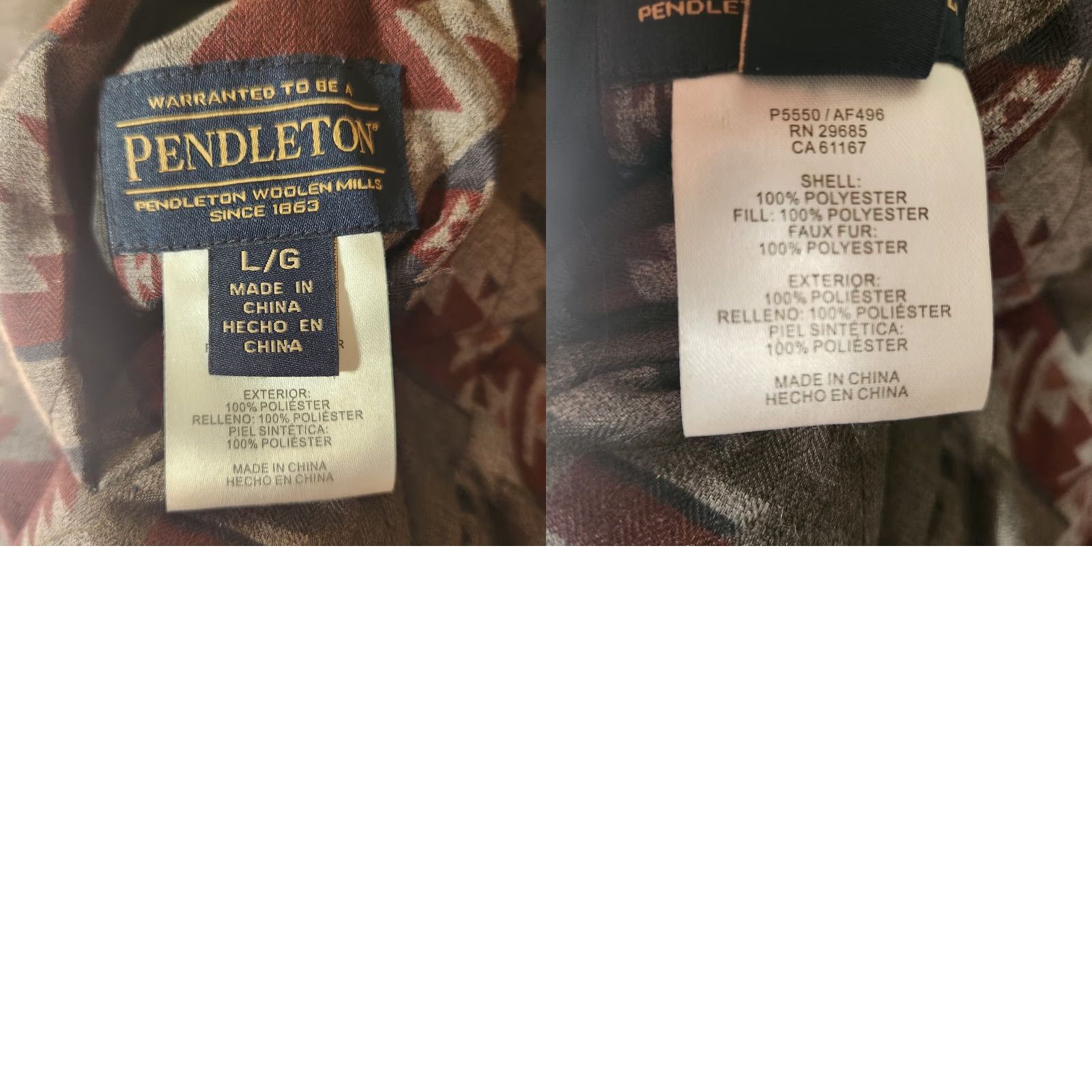 Pendleton VINTAGE Pendleton Womens Reversible Aztec Print/Faux Fur Hooded Jacket-Size L Size L / US 10 / IT 46 - 8 Thumbnail